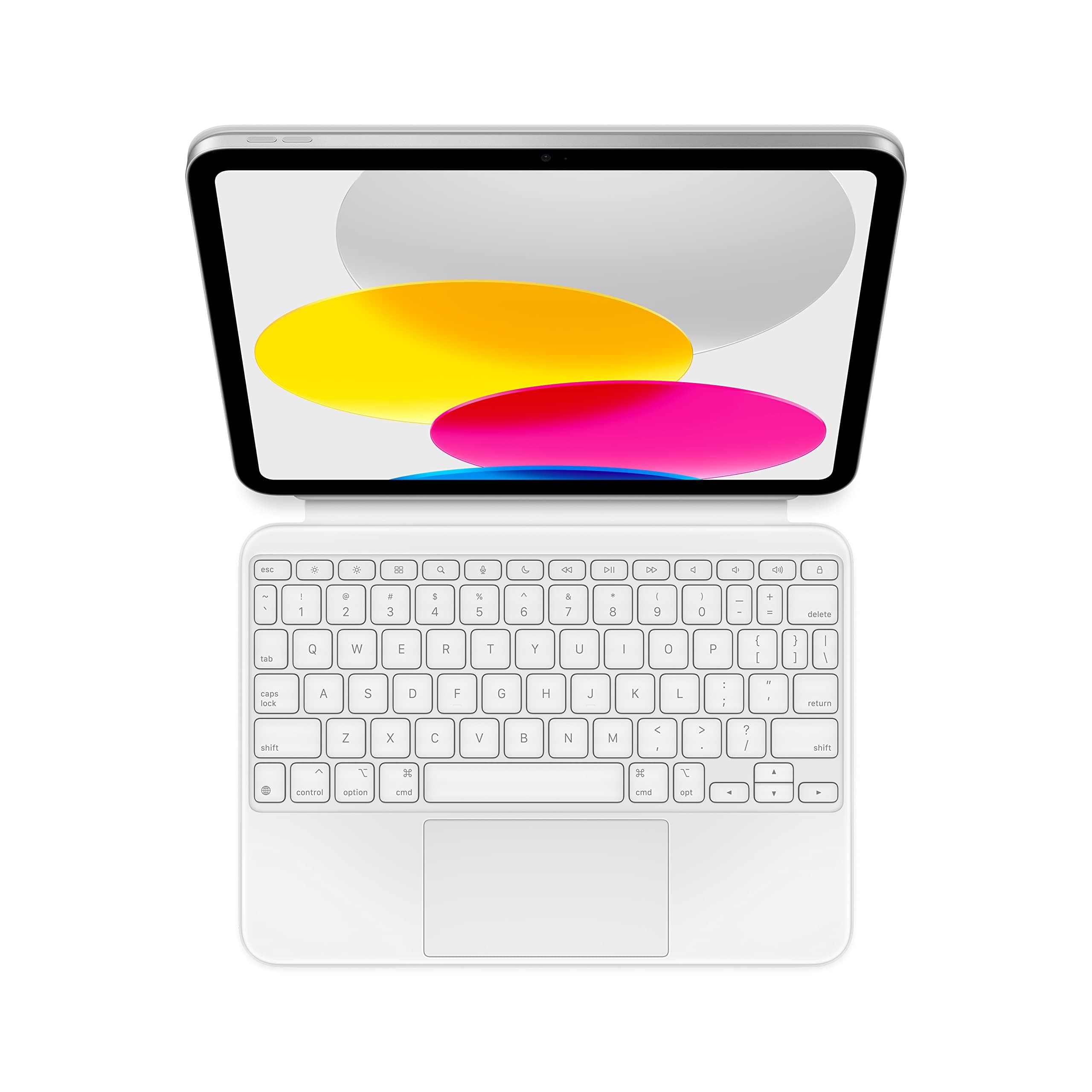 Apple Magic Keyboard Folio: iPad Keyboard and case for iPad (A16 and 10th Generation), Detachable Two-Piece Design that attaches magnetically, Built-in trackpad, US English – White