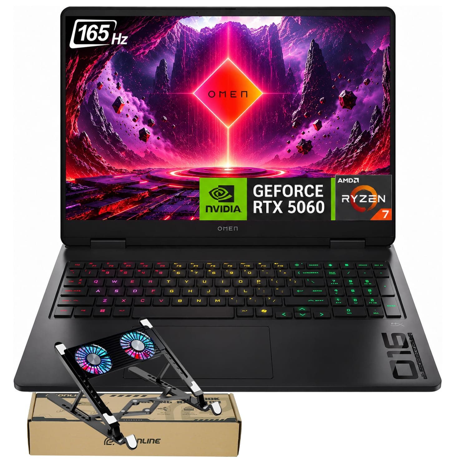 HP Omen 16 16" AMD Ryzen AI 7 350 RTX 5060 Gaming Laptop, 16GB DDR5 1TB SSD