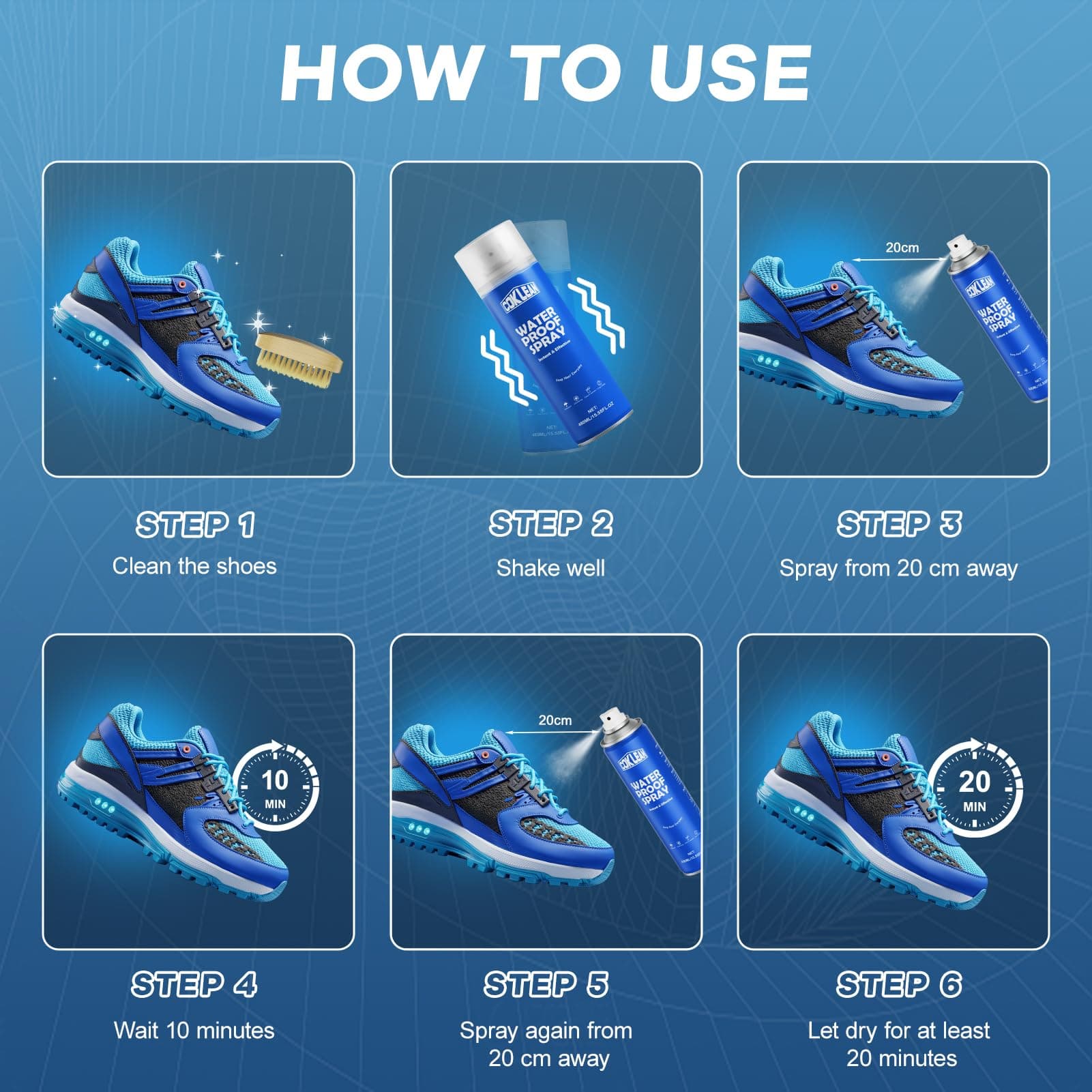 Coklean Shoe Waterproof Spray, Rain&Stain Nano Repellent for Suede,15.55 OZ, view 8