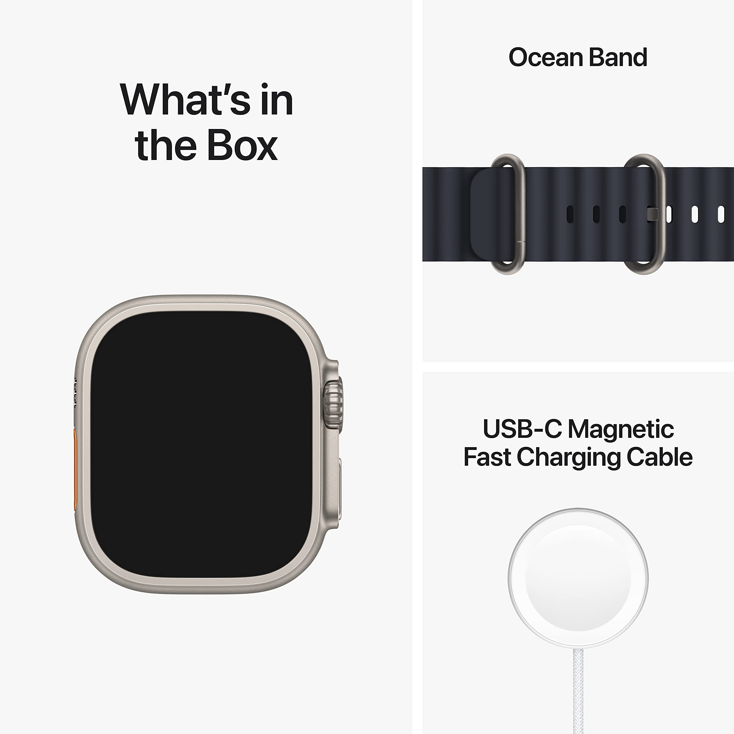 Apple Watch Ultra [GPS + Cellular 49mm] Titanium Case with Midnight Ocean Band, One Size (Renewed), view 8