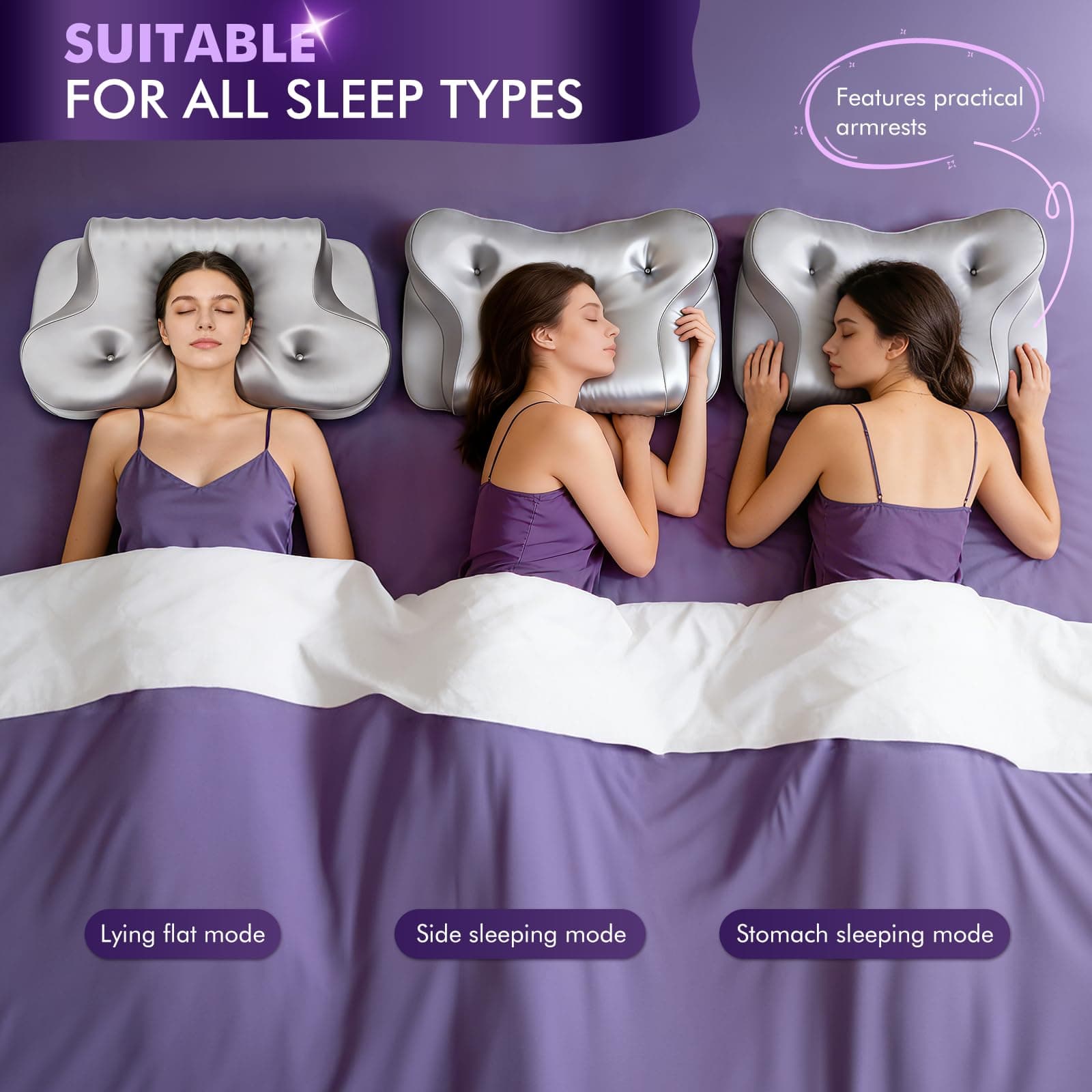 Dayme Orthopedic Memory Foam Pillows –Cooling Neck Pillow that Actually Cools,Cervical Support Pillow for Neck Pain Relief,Cervical Pillow for All Sleep Positions,Ergonomic Pillow,Cooling Pillow,Gray, view 2
