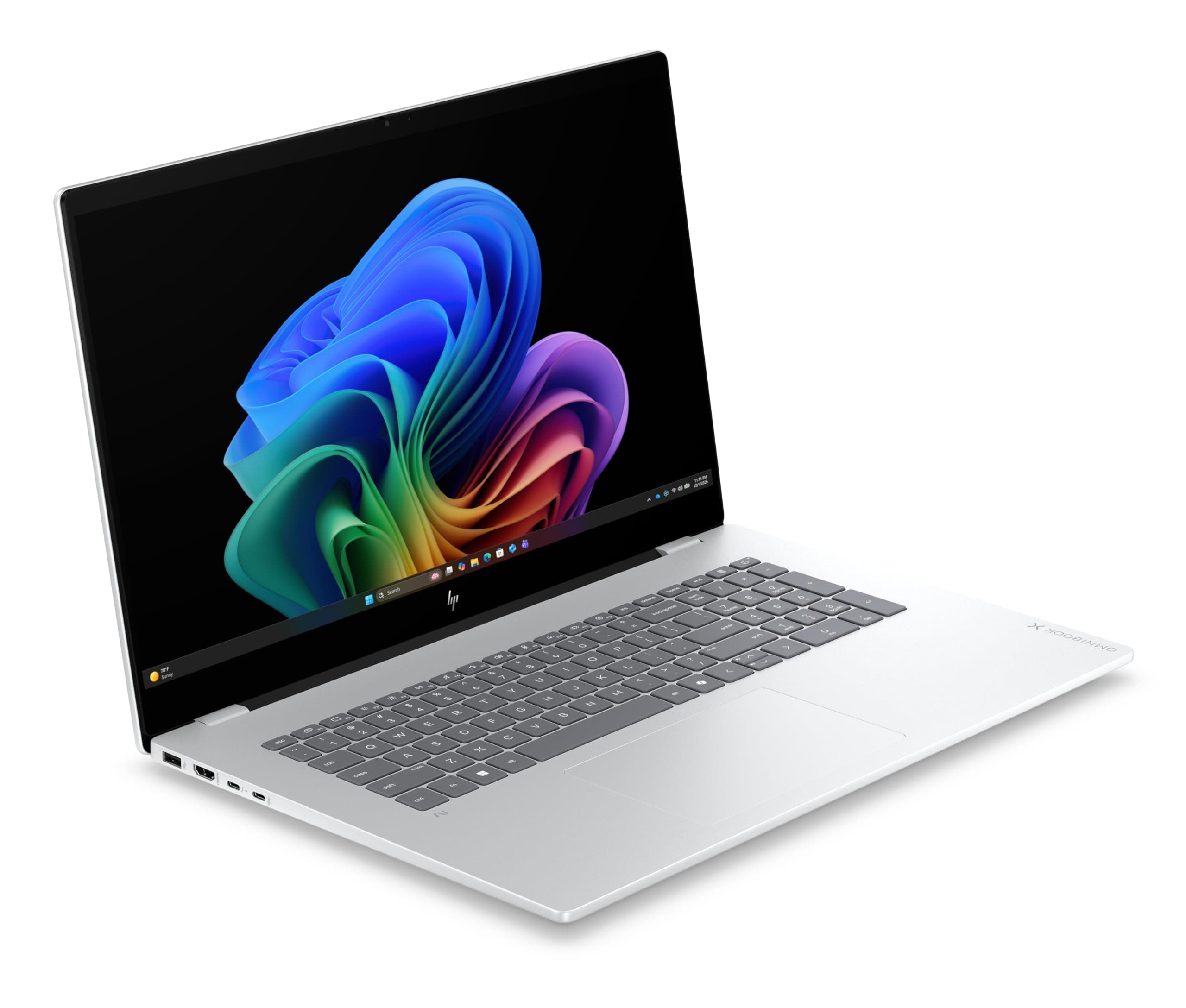 HP OmniBook X Laptop Next Gen AI 17-dd1000nr 17.3", Touch Screen, Windows 11 Home, Windows Laptop, Intel Core Ultra 7, 16GB RAM, 1TB SSD, FHD, Glacier Silver, view 7