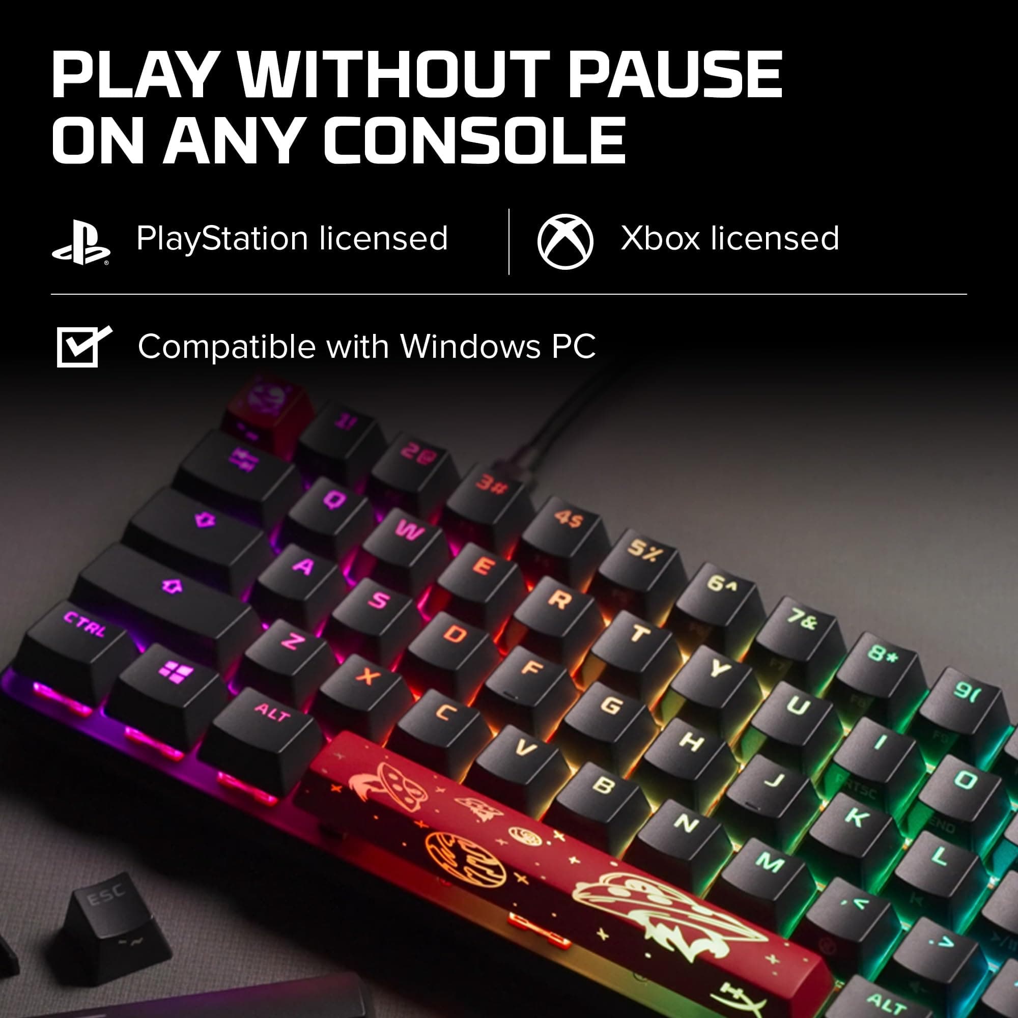 HyperX Alloy Origins 65 - Mechanical Gaming Keyboard – Compact 65% Form Factor - Tactile Aqua Switch - Double Shot PBT Keycaps - RGB LED Backlit - NGENUITY Software Compatible, view 7