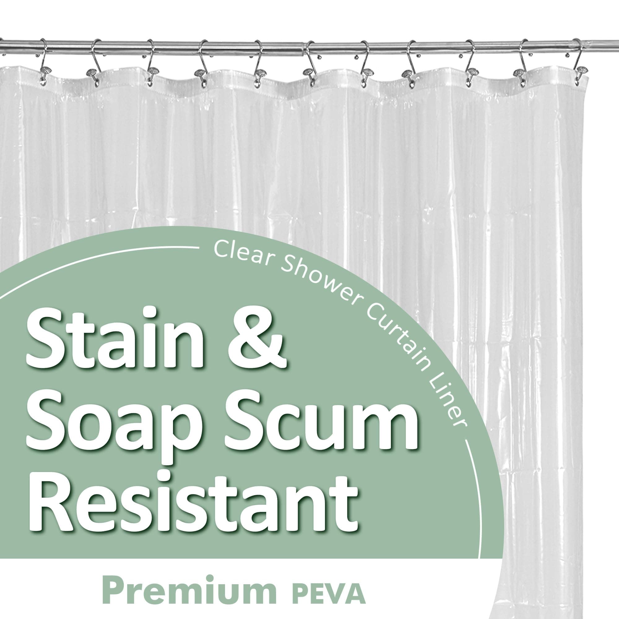 Barossa Design Premium Shower Curtain Liner Standard Size, Clear, TickClip Clip verdict