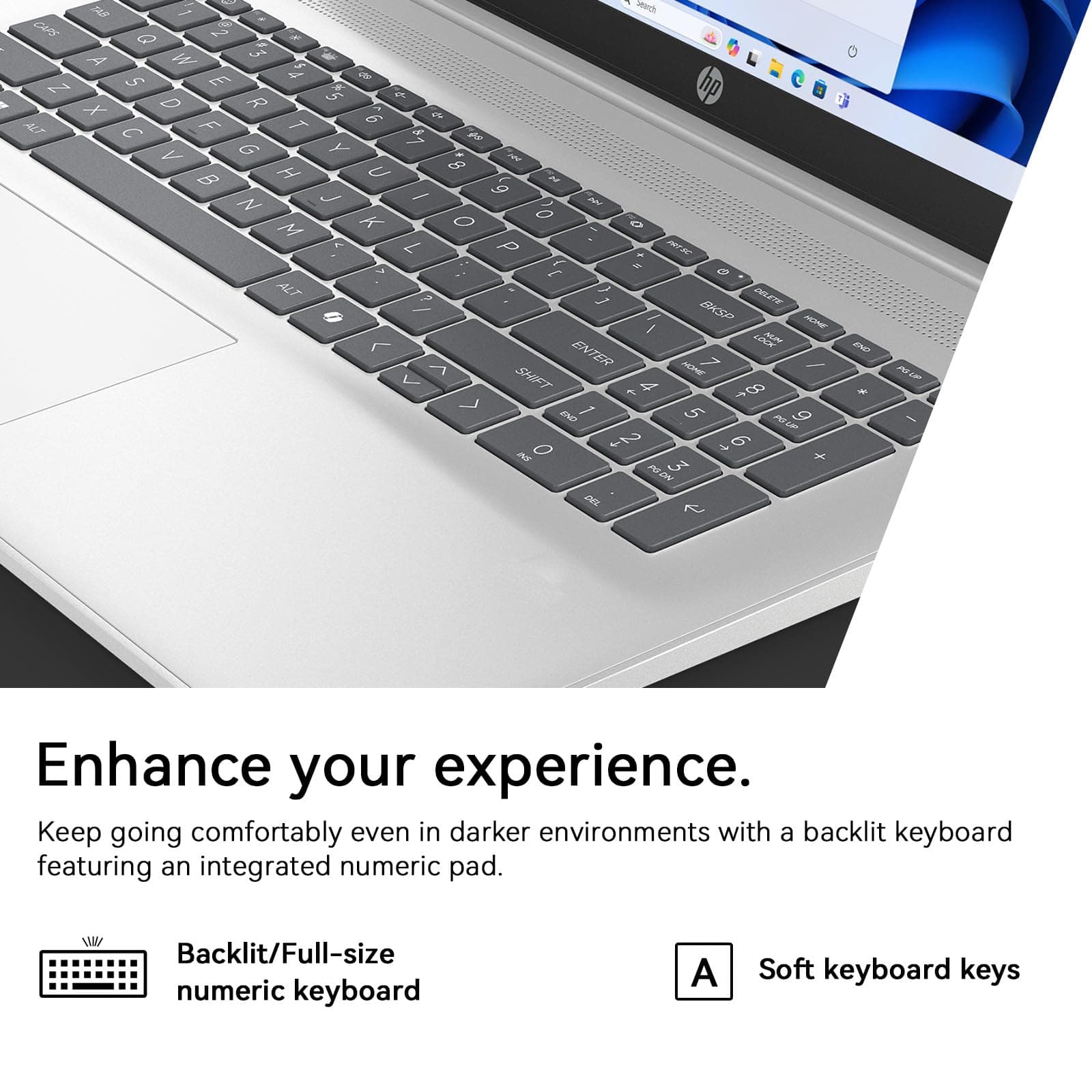 HP 17 Inch Laptop Touchscreen Computer, 17.3 HD+ Business Laptop AI PC, Intel Core 5(10-Core, Beat i7-1355U), 32GB RAM 1TB SSD, Windows 11 Pro, Backlit Keyboard, USB-C(Displayport)&HDMI, view 8