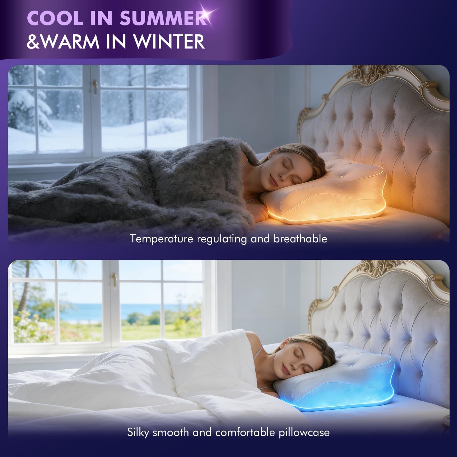 Dayme Orthopedic Memory Foam Pillows –Cooling Neck Pillow that Actually Cools,Cervical Support Pillow for Neck Pain Relief,Cervical Pillow for All Sleep Positions,Ergonomic Pillow,Cooling Pillow,Gray, view 5
