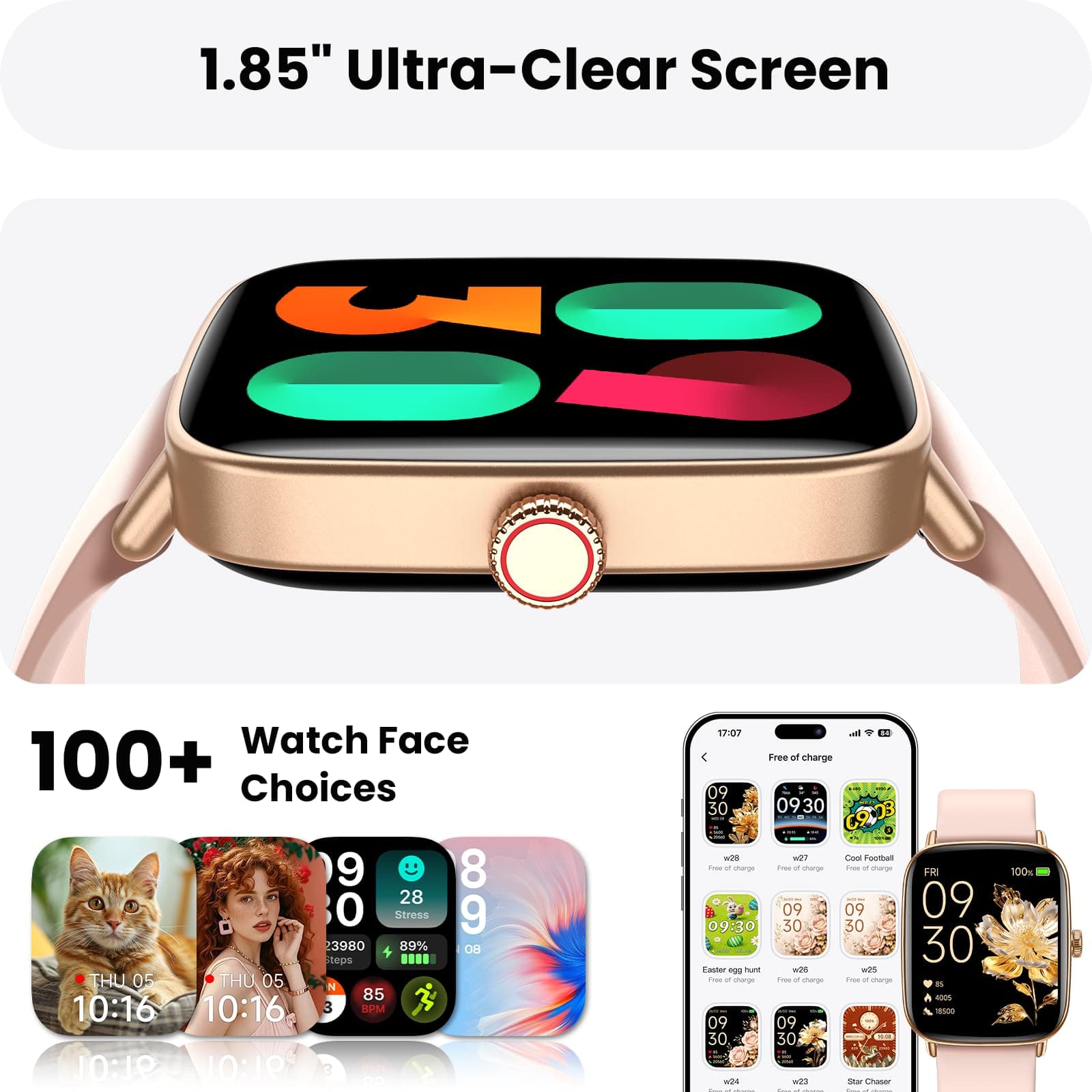 ENOMIR Smart Watch for Women Answer Phone Health Monitoring with 2 Bands, view 5