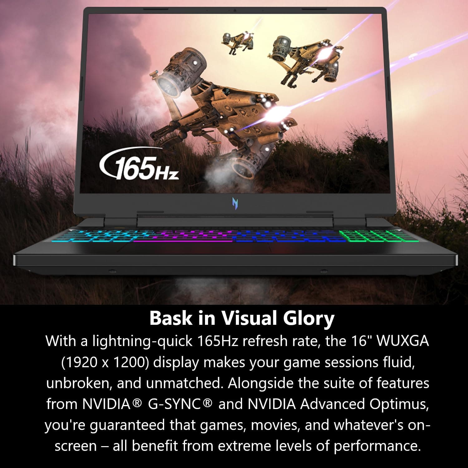 acer Nitro 16 Gaming Laptop | AMD Ryzen 7 7840HS OctaCore CPU | NVIDIA GeForce RTX 4060 Laptop GPU | 16" WUXGA 165Hz IPS Display | 16GB DDR5 | 1TB Gen 4 SSD | WiFi 6E | RGB Backlit KB | AN16-41-R4CY, view 3