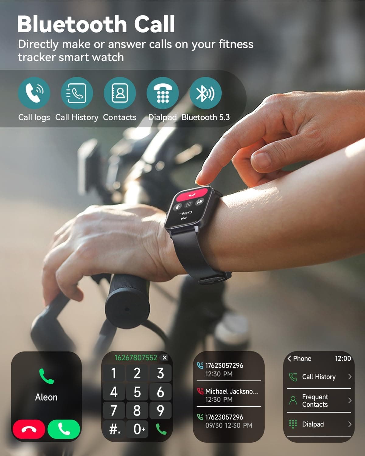 Quican Smart Watches for Women/Men, 2 Bands, Compatible for Android iPhone, view 2