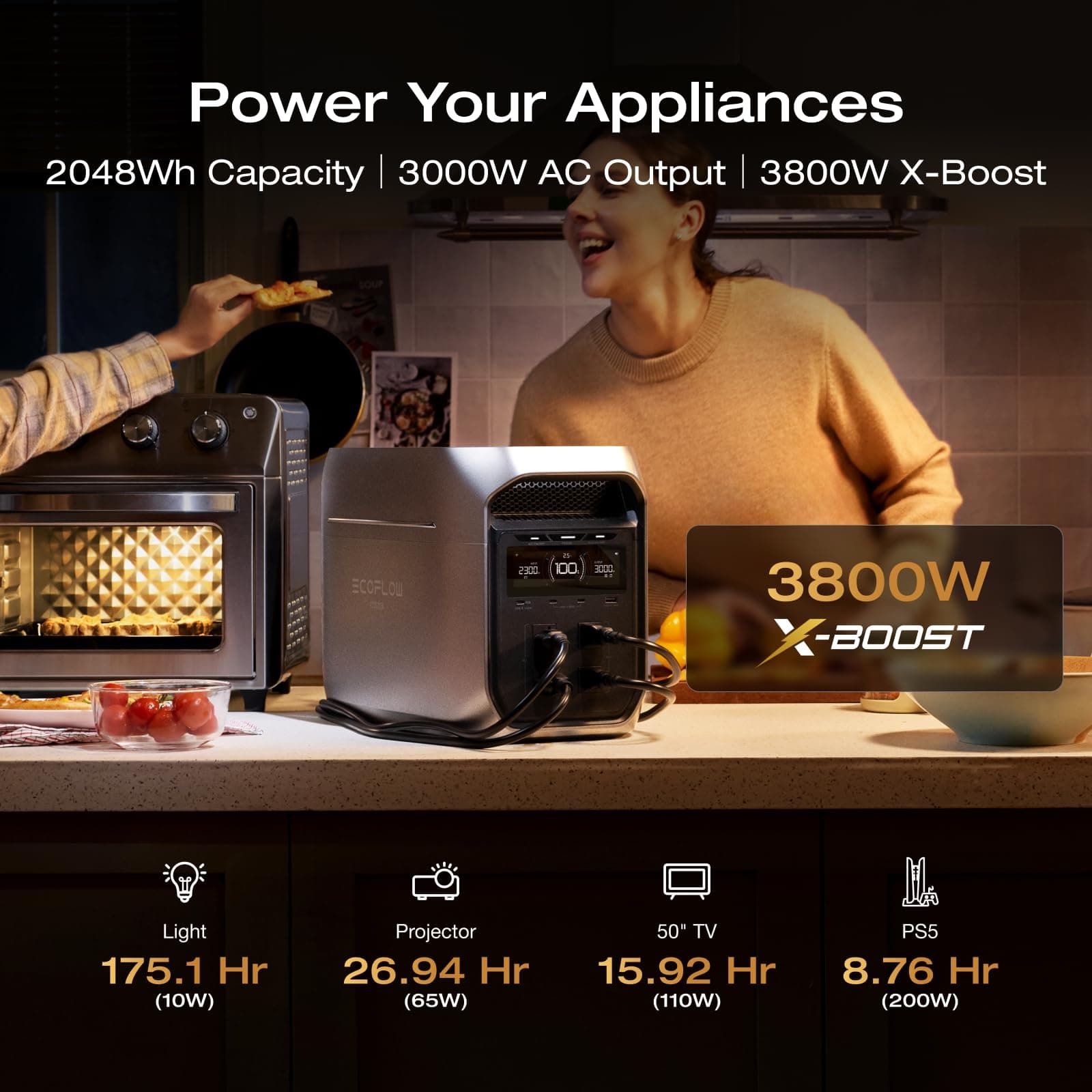 EF ECOFLOW Portable Power Station DELTA 3 MAX Plus Extra Battery, 2048Wh, view 5