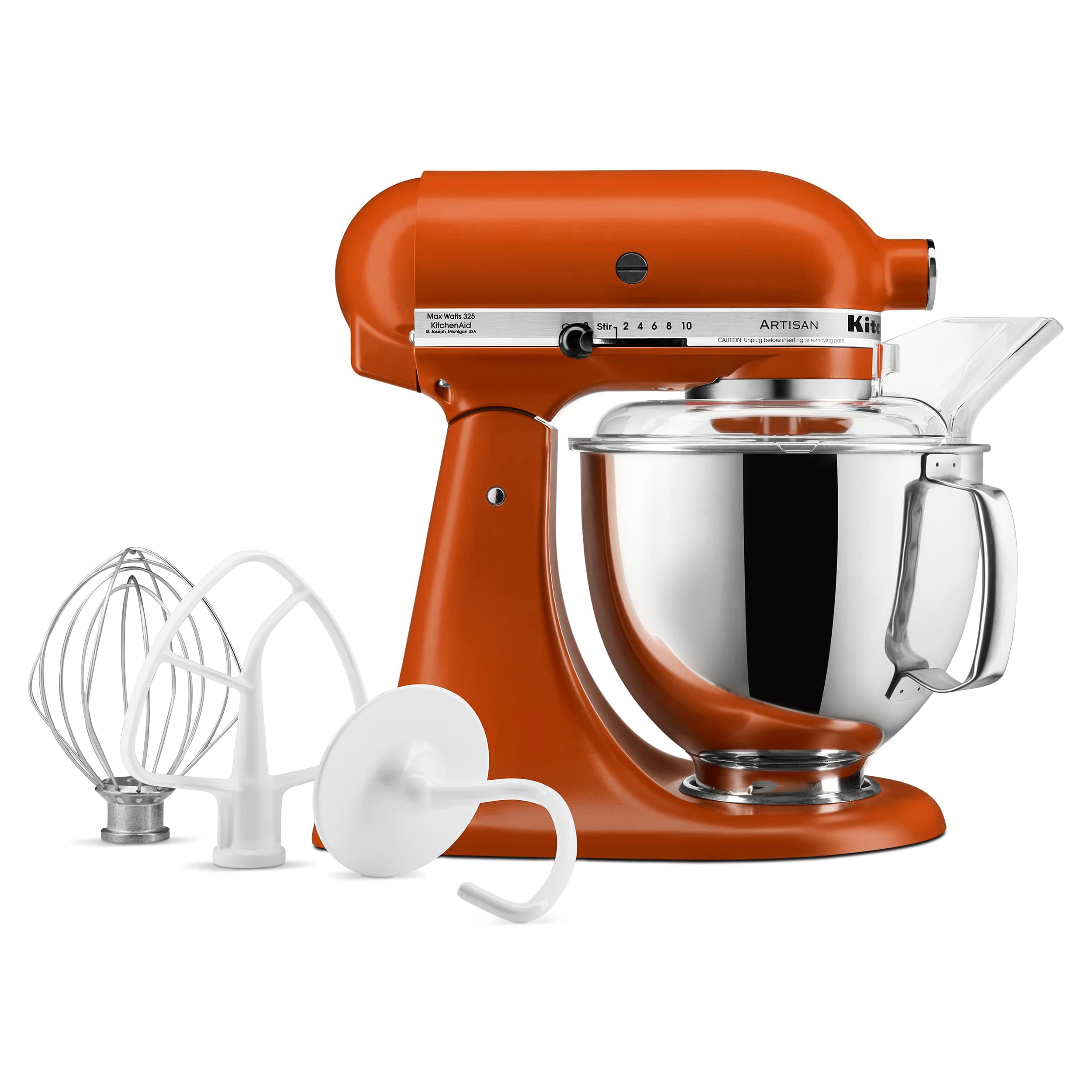 KitchenAid Artisan, 5-Qt Tilt Head Stand Mixer, KSM150PS, Scorched Orange, view 5