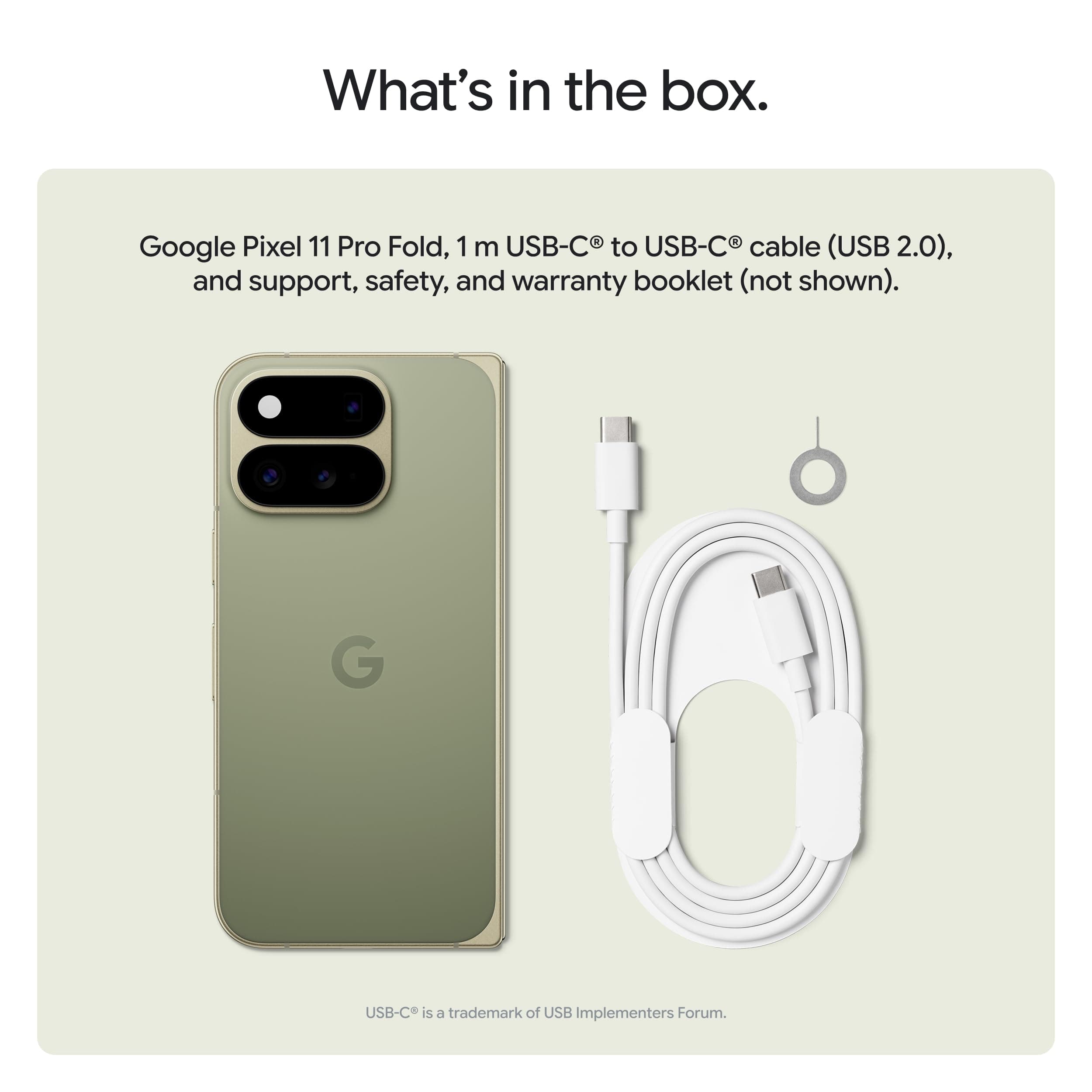 Google Pixel 11 Pro Fold - Unlocked Smartphone, Gemini - 256 GB - Olive, view 11