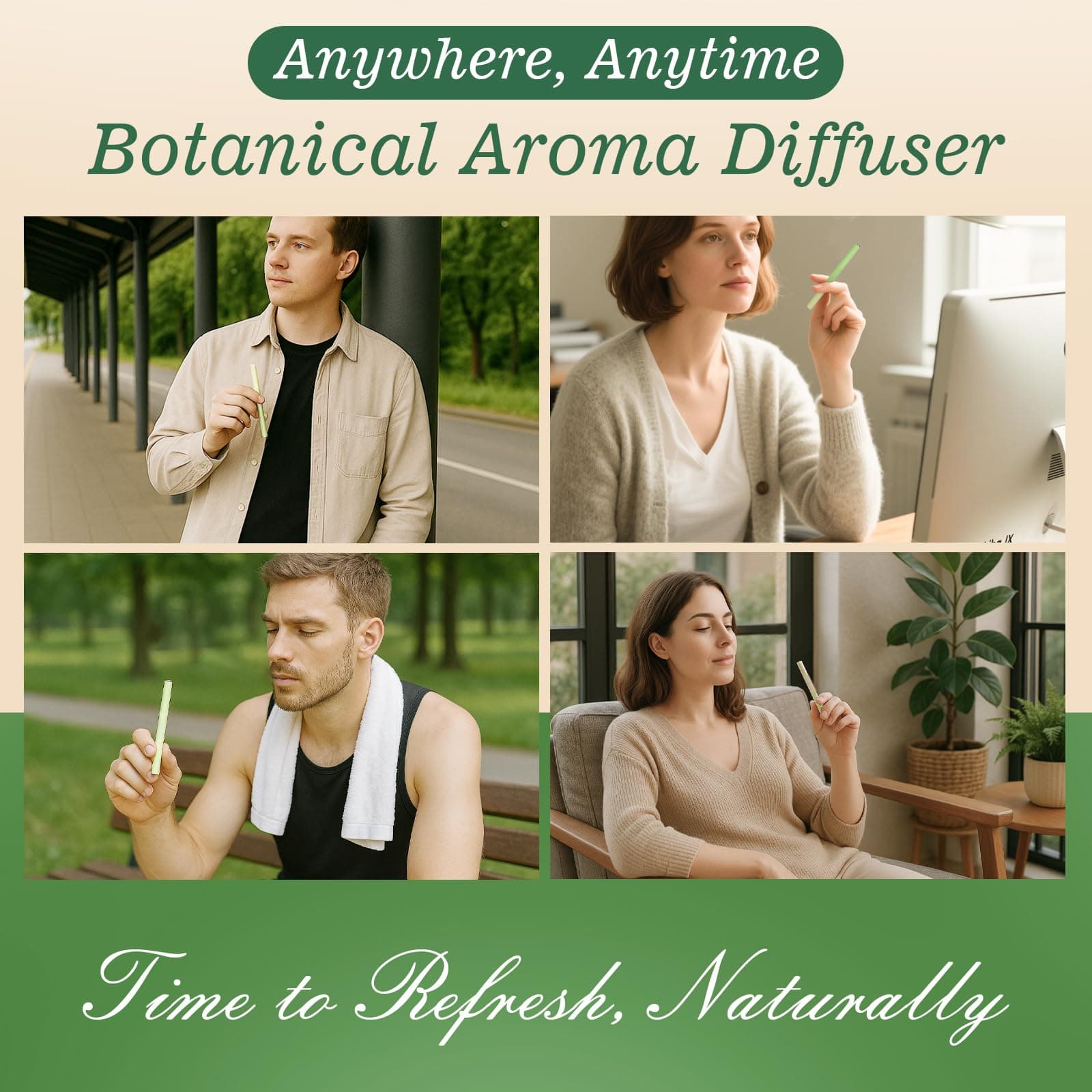 Herbal Air Stick Plant-Based Extracts, Breathing Support, Oral Freshness Non-Electric Personal Air Diffuser, Portable Breathing Accessory for Home Office Travel Smokeless Inhaler, view 6