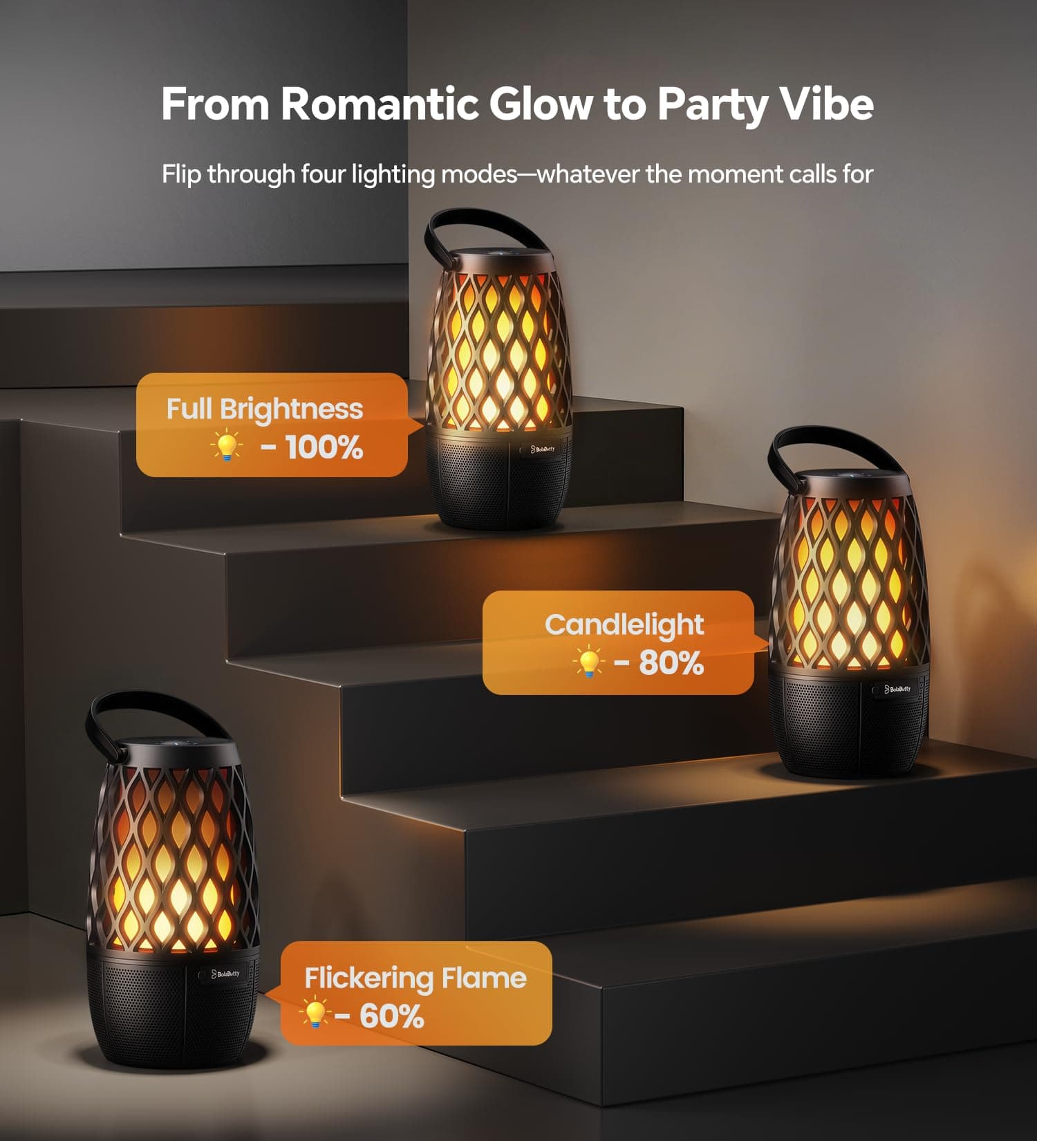Outdoor Speakers with Lights, Gifts for Men Women, IPX5 Waterproof, 2 Pack, view 6