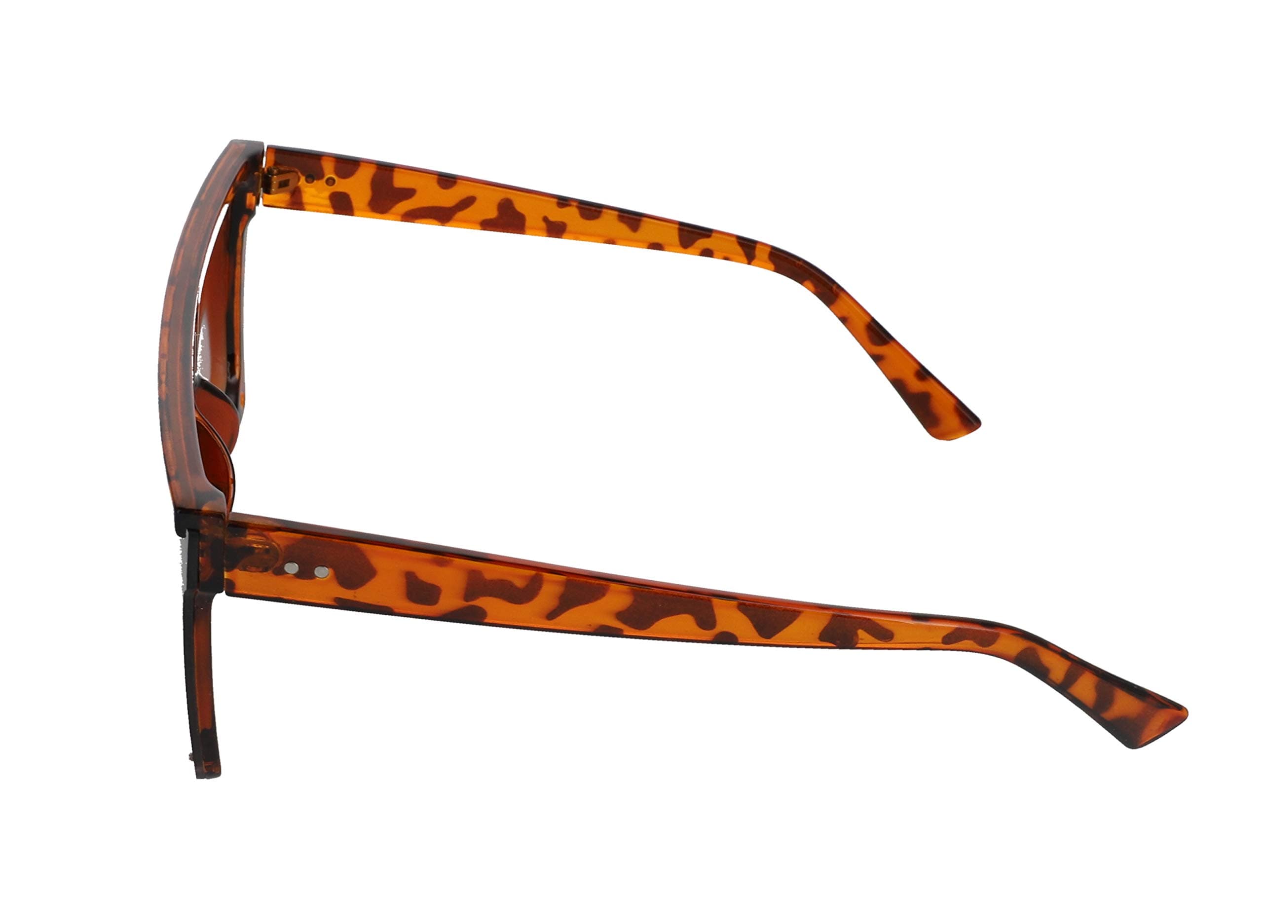 Flawless - Fashion Brand Design Flat Top Oversized Frame Siamese Lens Semi-Rimless Men Women Sunglasses (Tortoise), view 3