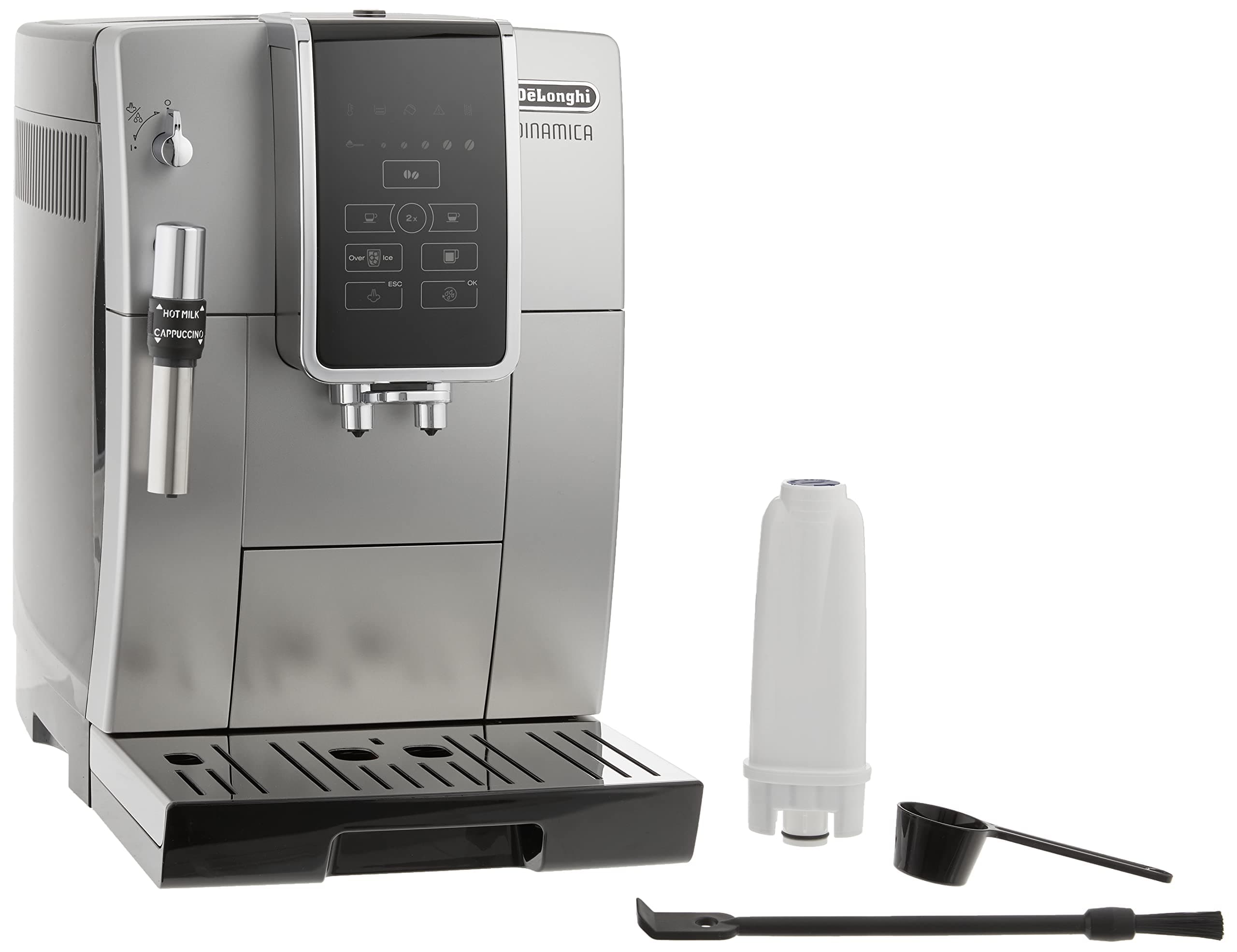 De'Longhi America Dinamica Fully Automatic Coffee and Espresso Machine with Premium Adjustable Frother, Stainless Steel, ECAM35025SB, view 2