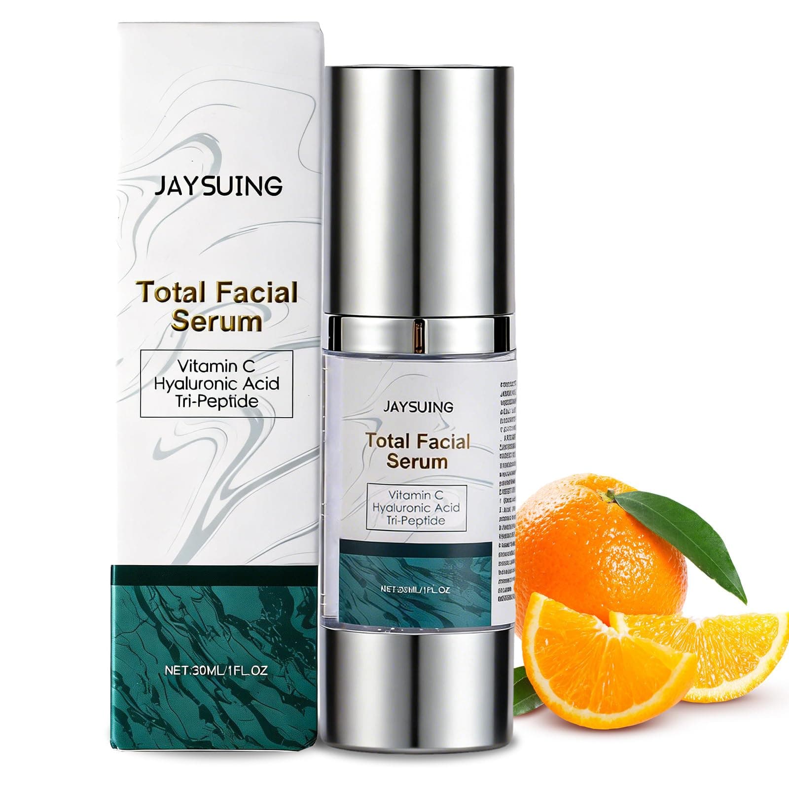 Vitamin C Serum with Hyaluronic Acid & Peptides, Anti-Aging Face Serum for Dark Spot Corrector, Hydration & Wrinkle Reduction, 1 fl oz