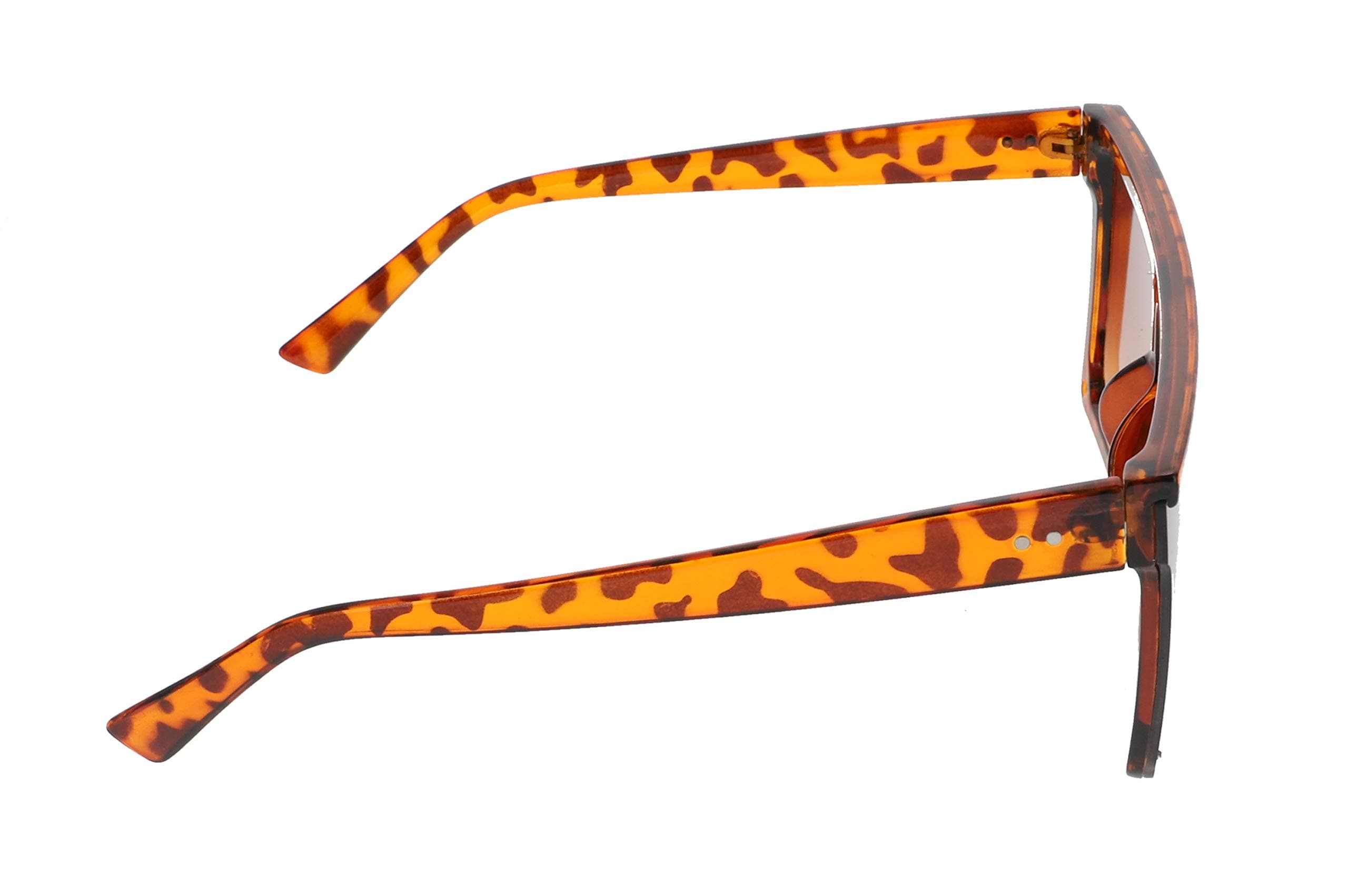 Flawless - Fashion Brand Design Flat Top Oversized Frame Siamese Lens Semi-Rimless Men Women Sunglasses (Tortoise), view 9