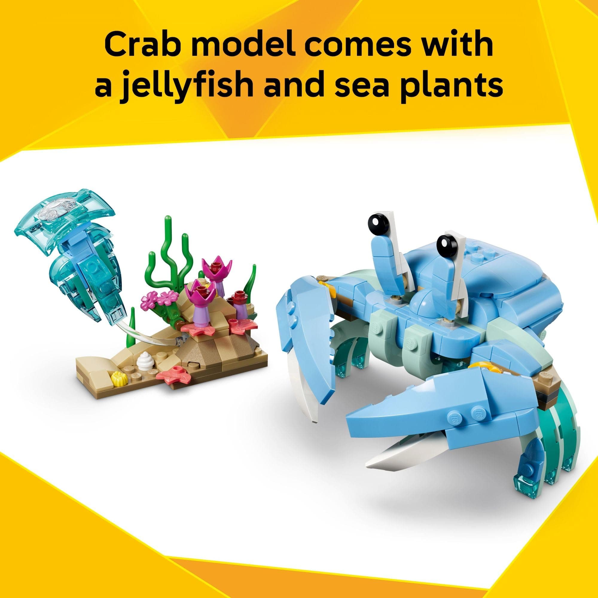 LEGO Creator 3 in 1 Sea Animals: Beautiful Dolphins Building Toy for Girls, Boys, & Kids, Ages 8+ - Gift for Birthdays - Build a Dolphin, Seahorse, or Crab Animal Figure - 31385, view 5