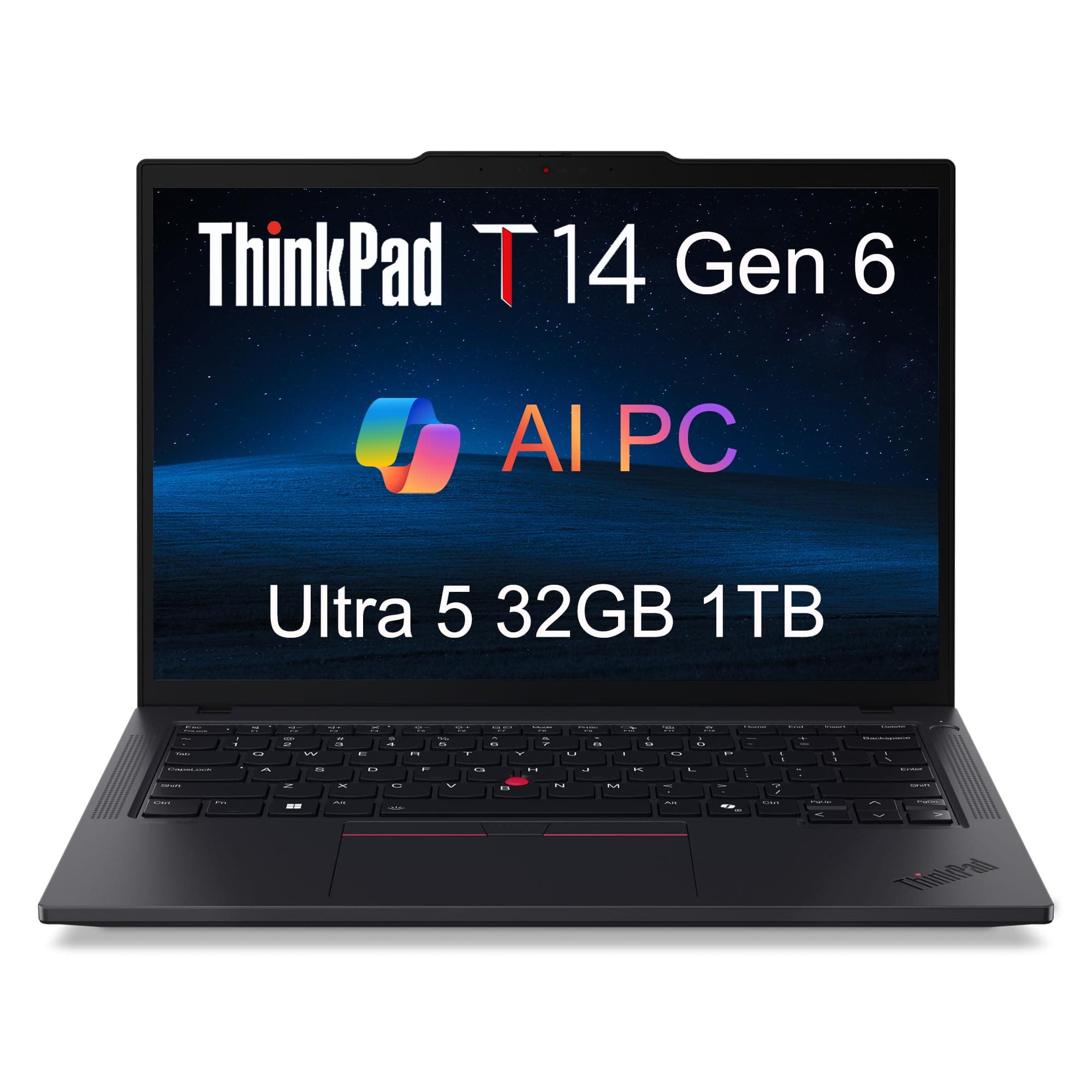 Lenovo ThinkPad T14 Gen 6 Laptop, Intel Ultra 5 225U, 32GB DDR5, 1TB SSD