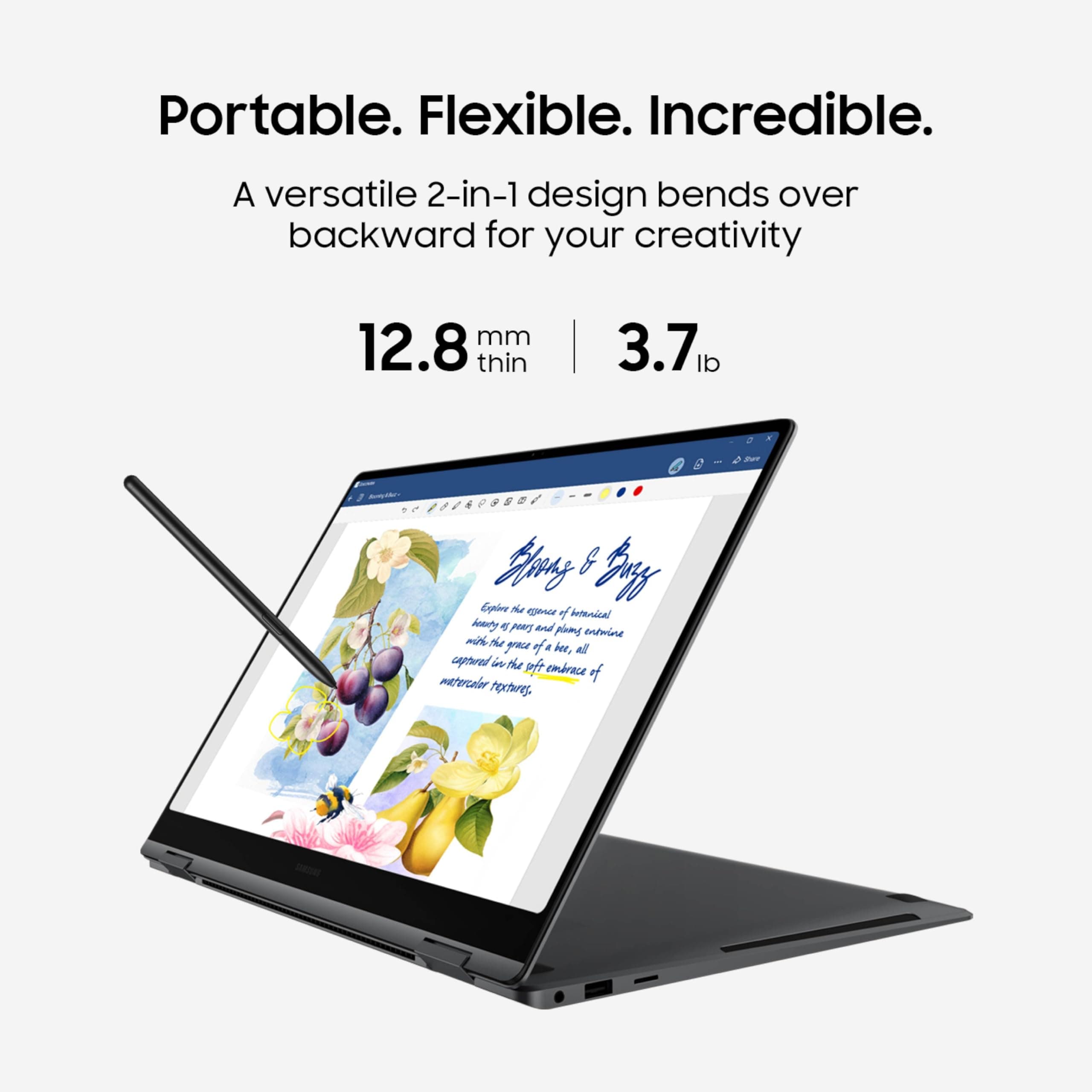 Samsung 16” Galaxy Book5 Pro 360 Copilot+ PC, AI Computer, Intel Core 7 Ultra Processor, 3K AMOLED (2880x1800) Touchscreen, S Pen,120Hz, Dolby Atmos, Student Laptop, Lightweight, All-Day Battery Life, view 5