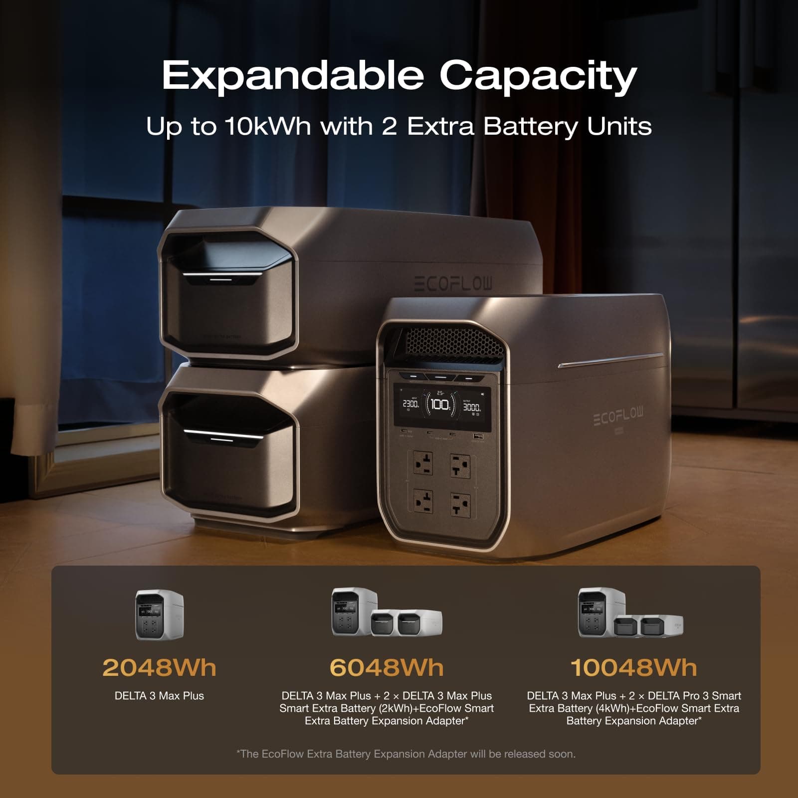 EF ECOFLOW Portable Power Station DELTA 3 MAX Plus Extra Battery, 2048Wh, view 2