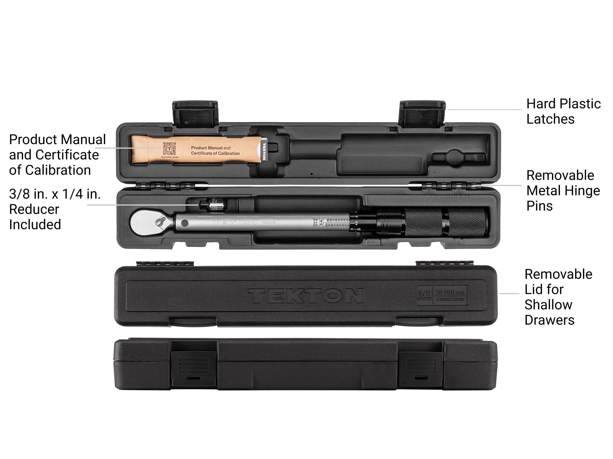 TEKTON 3/8 Inch Drive Micrometer Torque Wrench | TRQ51402, view 3