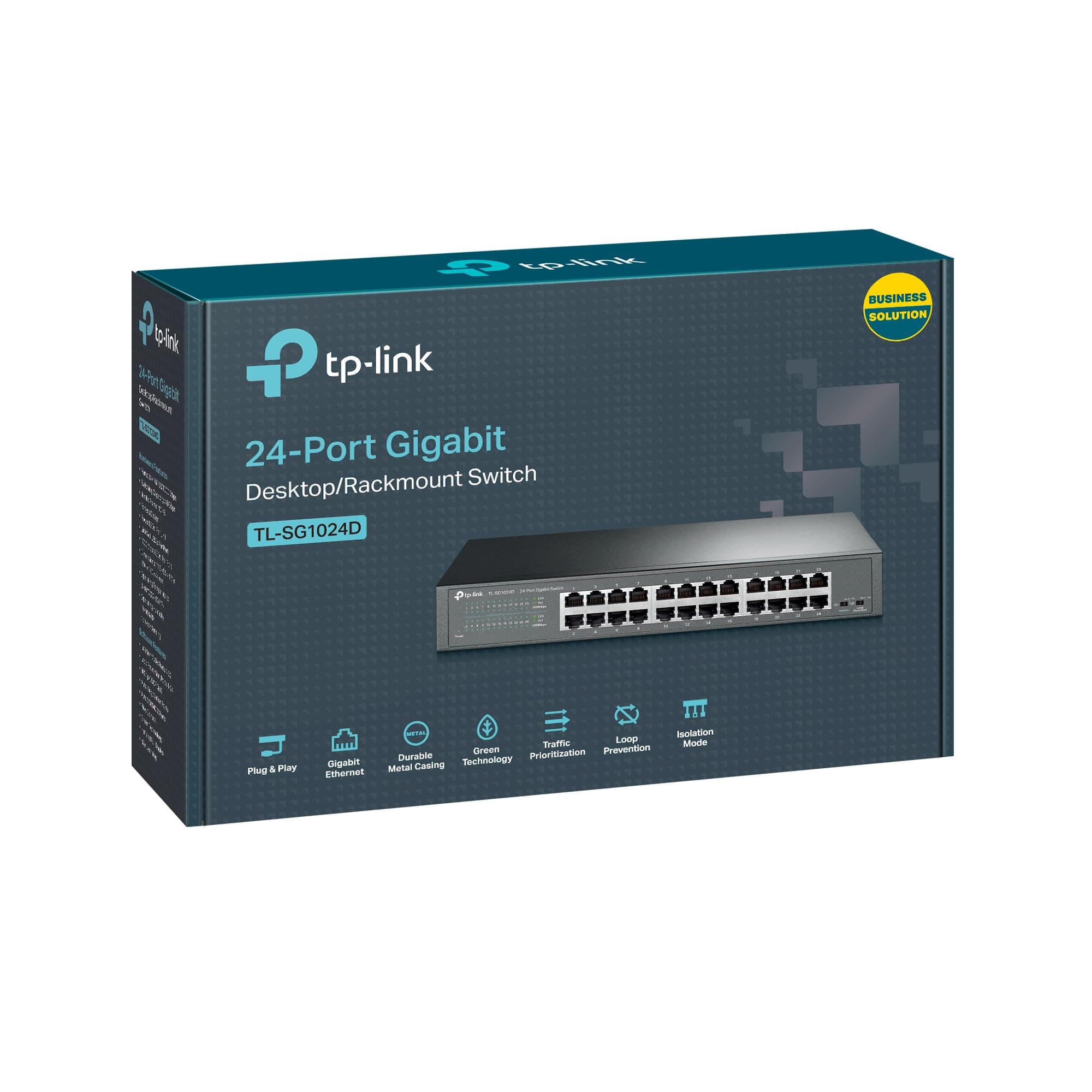 TP-Link TL-SG1024D, 24 Port Gigabit Unmanaged Ethernet Switch, view 2