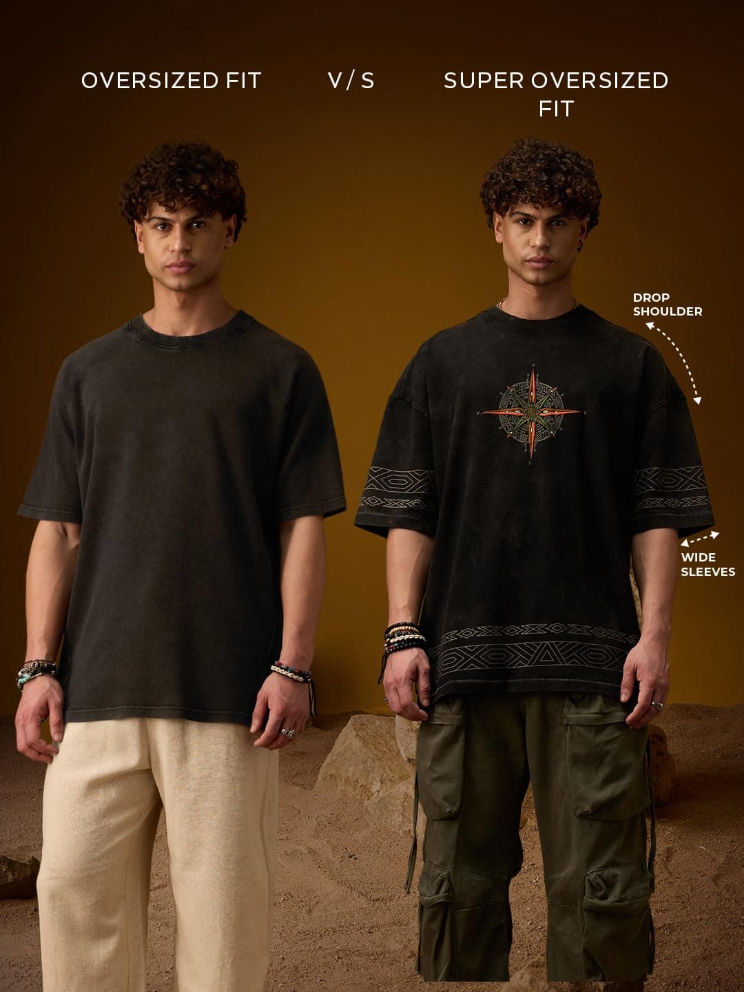 The Souled Store Chakra - Camiseta de manga corta para hombre y niño, cuello redondo, estampado gráfico, algodón, casual, hombros caídos, a la moda, cómoda, urbana, de gran tamaño, Chakra, 46, view 7