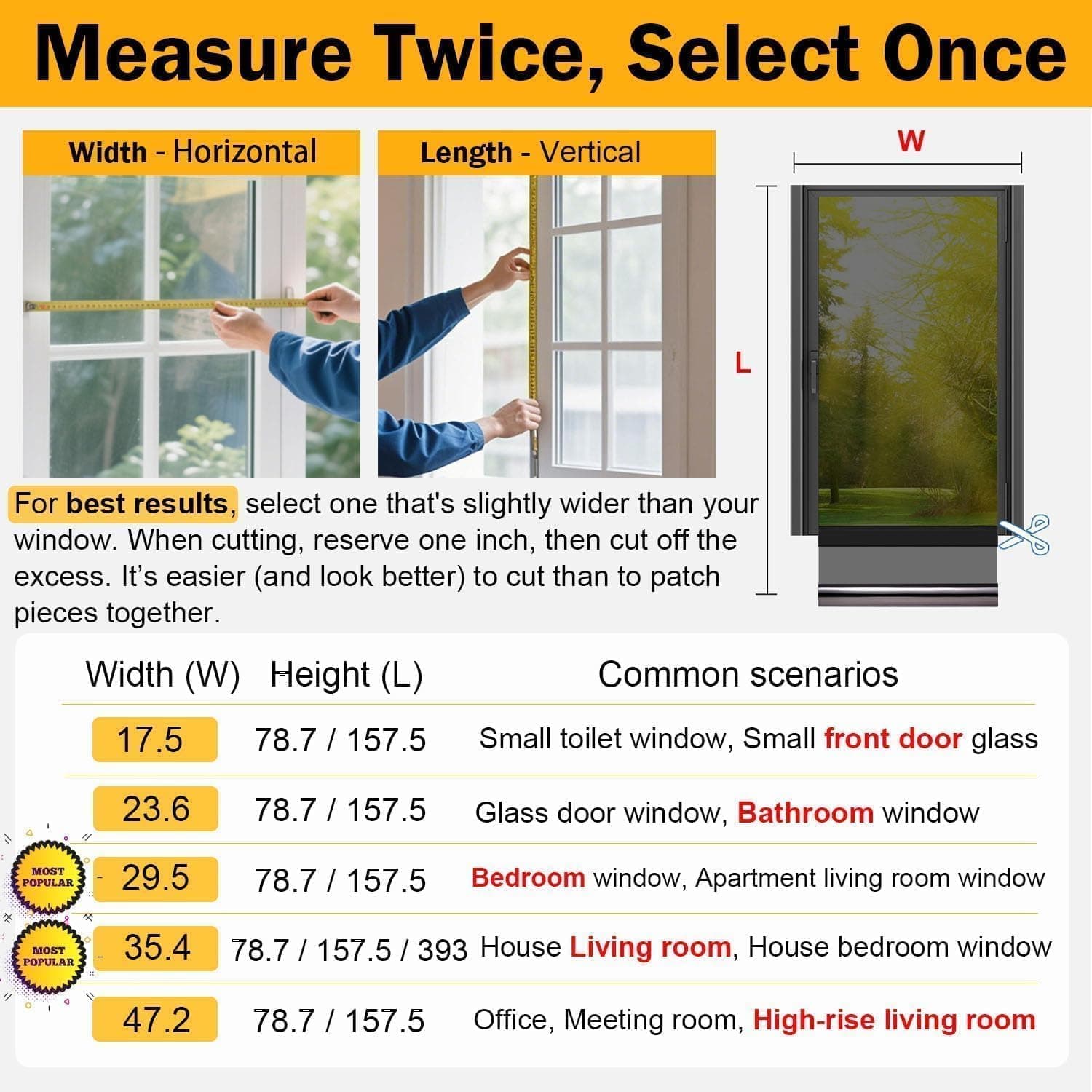 Upgraded One Way Window Privacy Film Sun Heat Blocking, 17.5" x 78.7", view 8