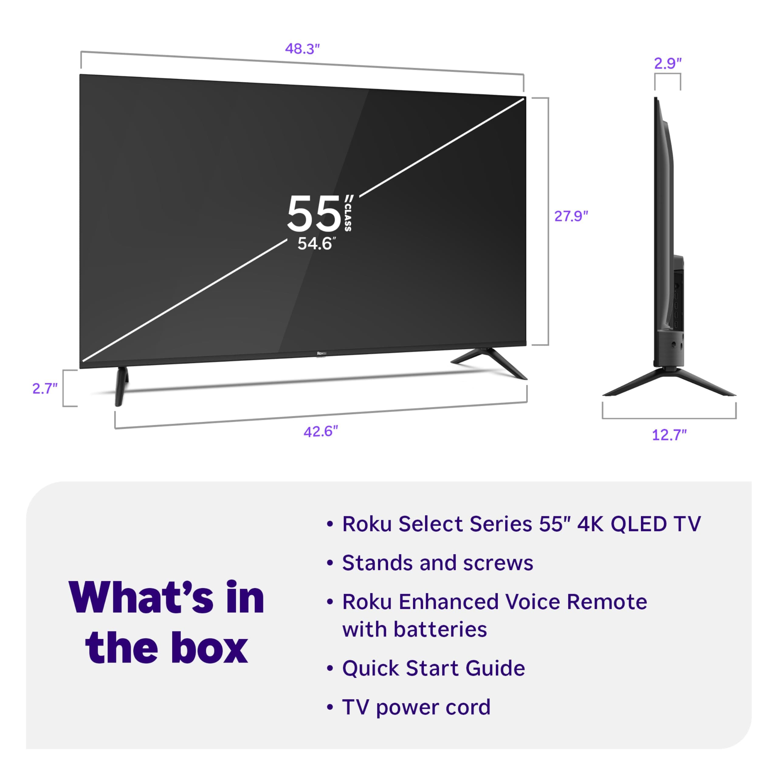 Roku 55-Inch Select Series Smart TV 2026-4K (2160p) QLED TV TV, view 11