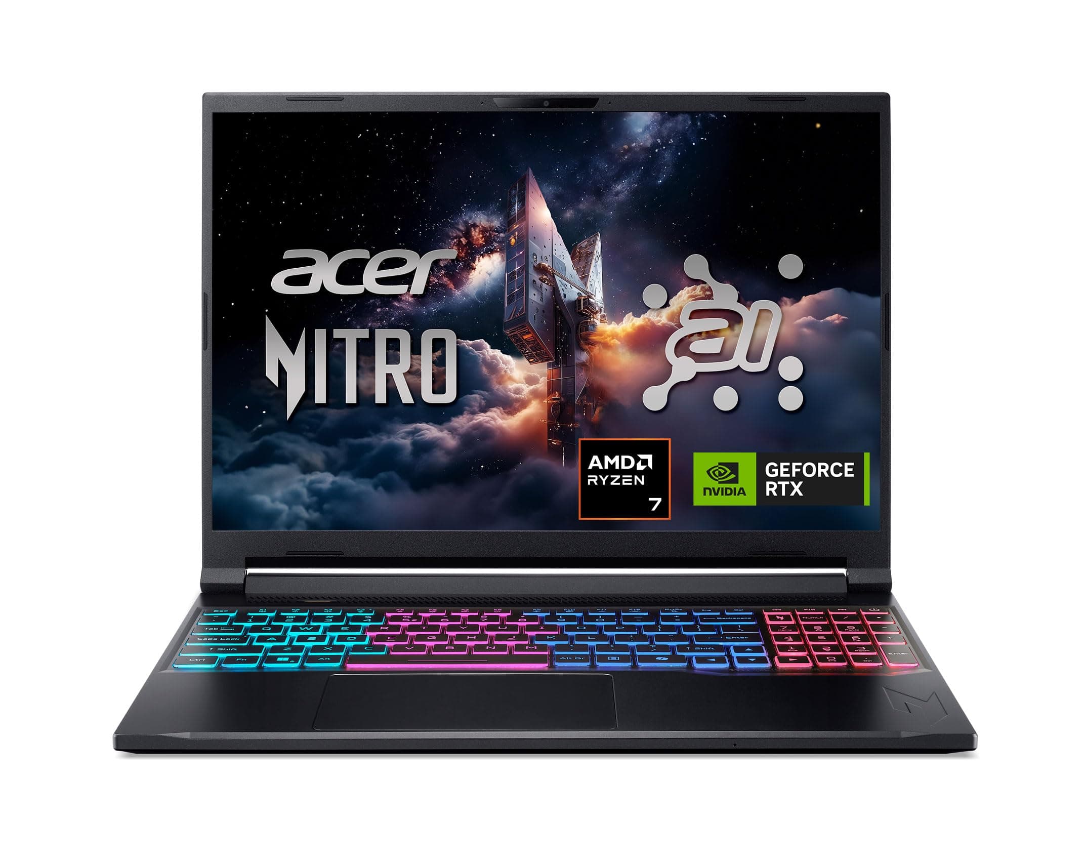 Acer Nitro V 16S AI Gaming Laptop | AMD Ryzen 7 260 Processor | NVIDIA GeForce RTX 5060 Laptop GPU (572 AI Tops) | 16" WUXGA IPS 180Hz Display | 32GB DDR5 | 1TB Gen 4 SSD | Wi-Fi 6 | ANV16S-41-R2AJ