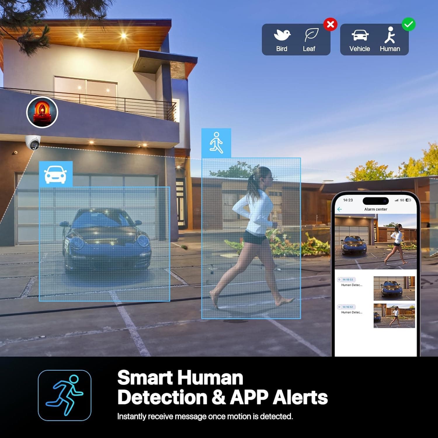 OHBET DahuaSecurity 5MP POE IP Turret Camera, view 5