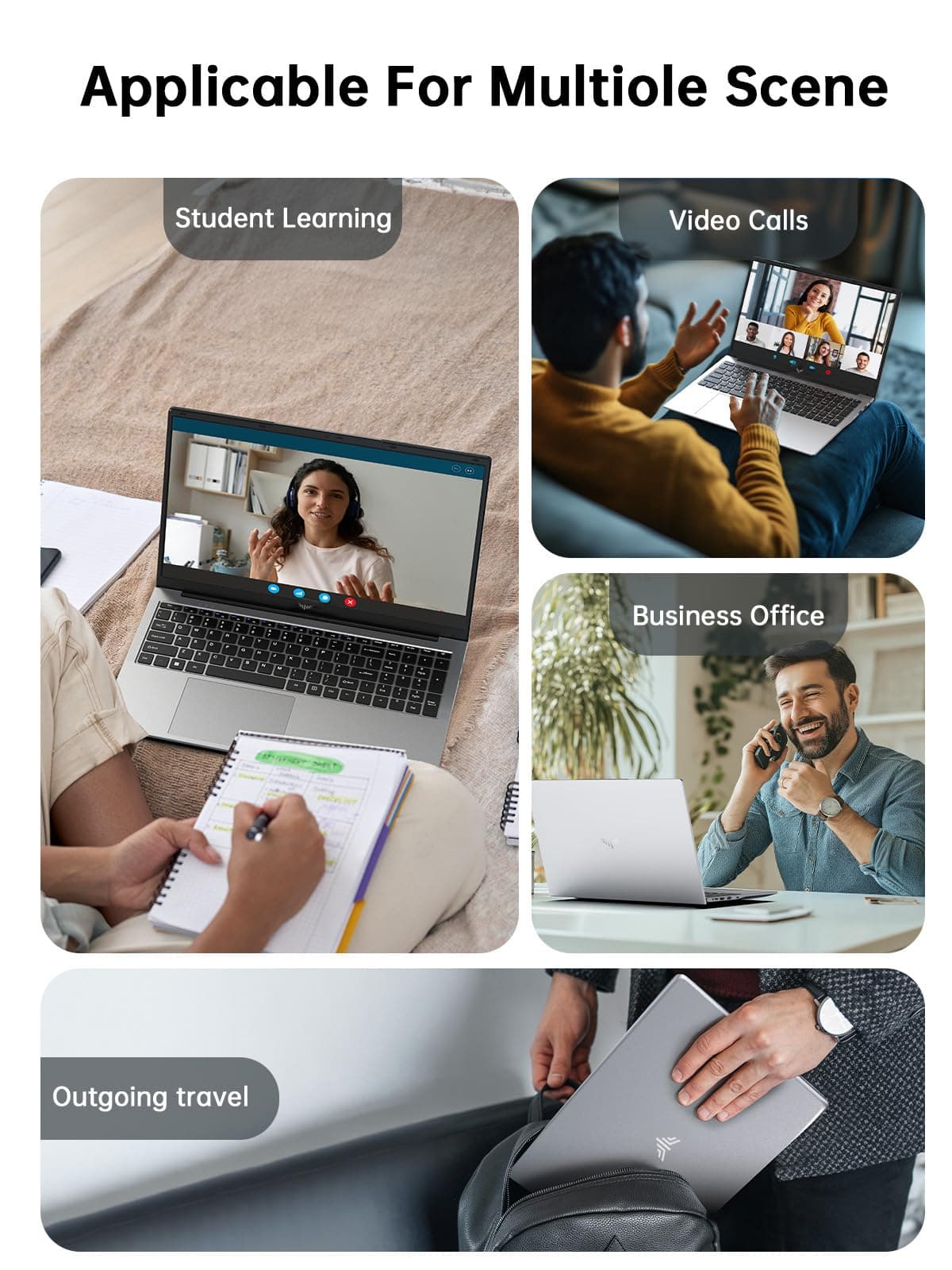 17.3 Inch Laptop with Windows11,Intel Quad-core Processor, 6000 mAh Battery, view 6