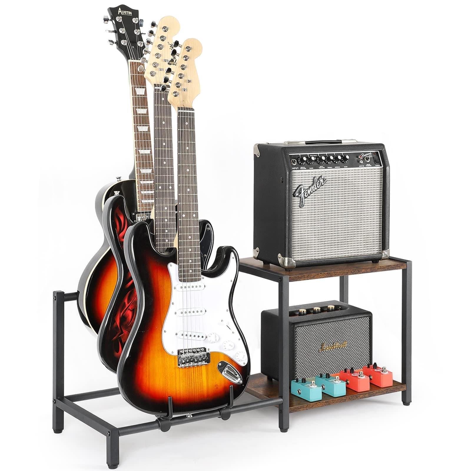 Bikoney Guitar Stands Floor with Guitar Amp Stand Vintage Brown, TickClip Tick verdict