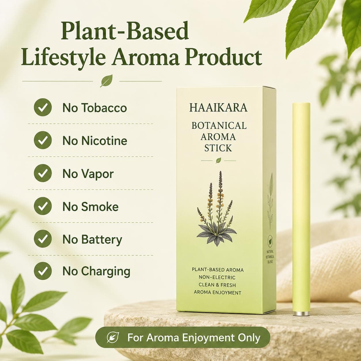 Herbal Air Stick Plant-Based Extracts, Breathing Support, Oral Freshness Non-Electric Personal Air Diffuser, Portable Breathing Accessory for Home Office Travel Smokeless Inhaler, view 2