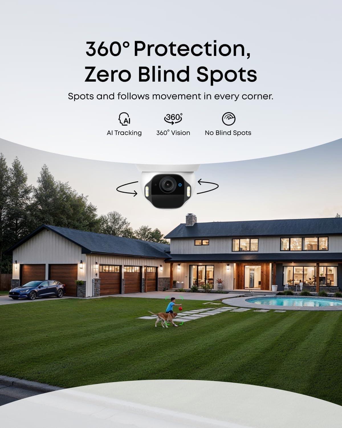 eufy Security SoloCam E42, 4K Solar Security Camera, AI Facial Recognition, view 3