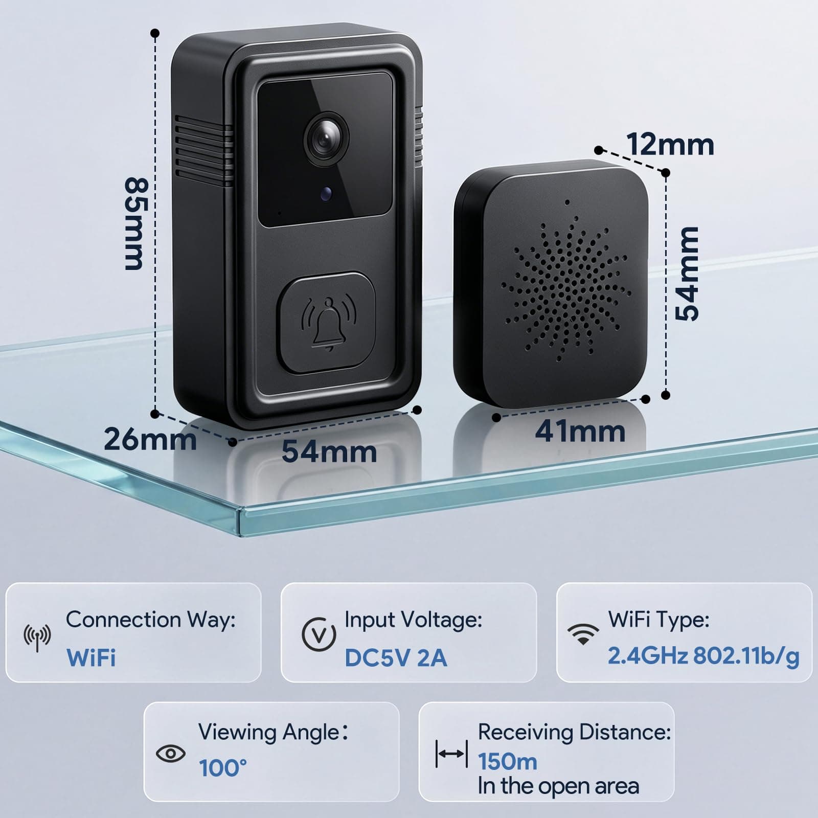Video Doorbell Camera Wireless with Chime, Live View 2-Way Audio, Smart Ring Doorbell with HD Night Vision, Rechargeable Battery-Powered, 2.4GHz Wi-Fi Support, Cloud Storage, Advanced Home Security., view 7