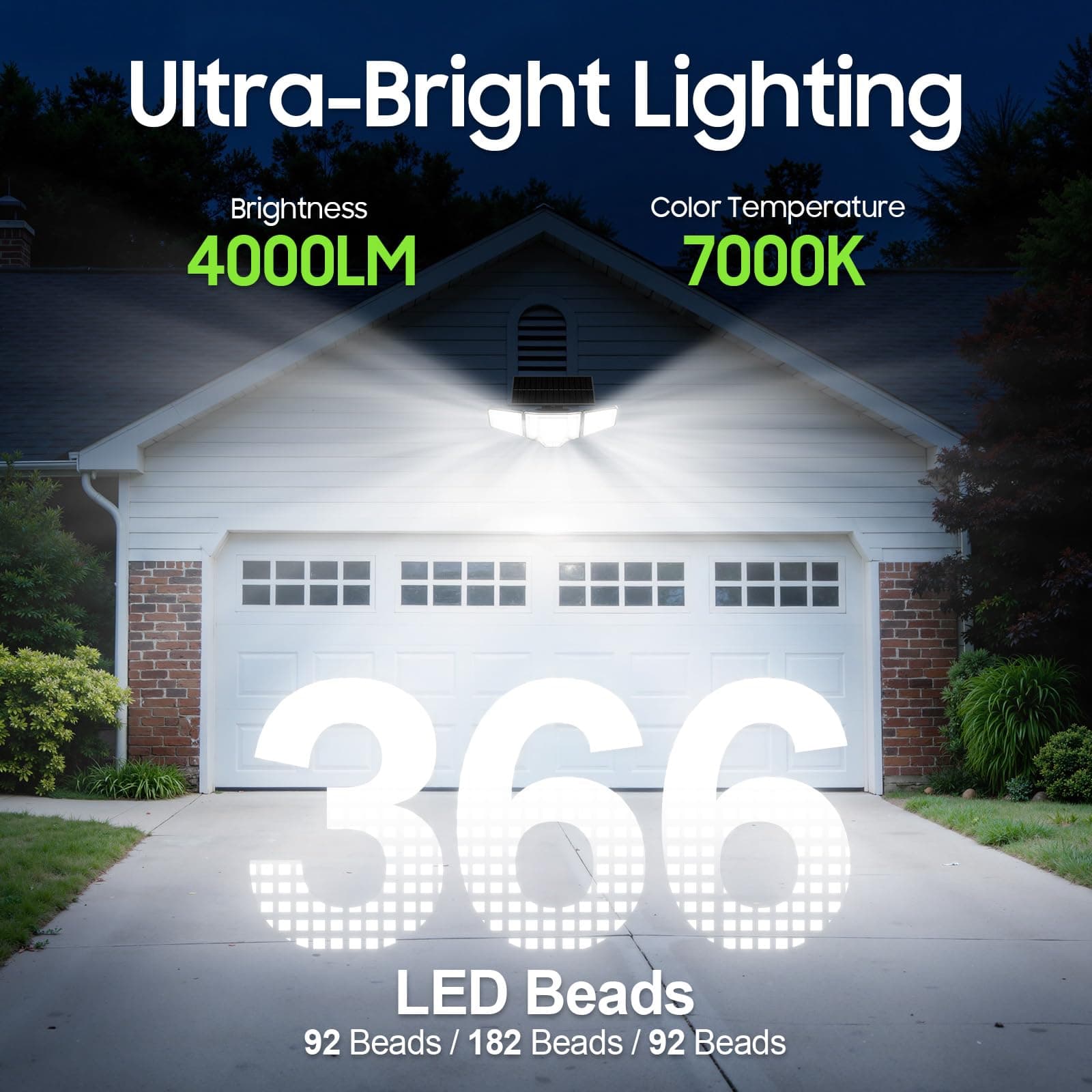 TuyLuxe Solar Lights Outdoor Waterproof, 4000LM Solar Flood Lights -Dual Motion Sensor & Curved 300°Wide Beam, Larger 3500mAh, Adjustable Solar Security Lights for Yard-2Pack Black, view 6