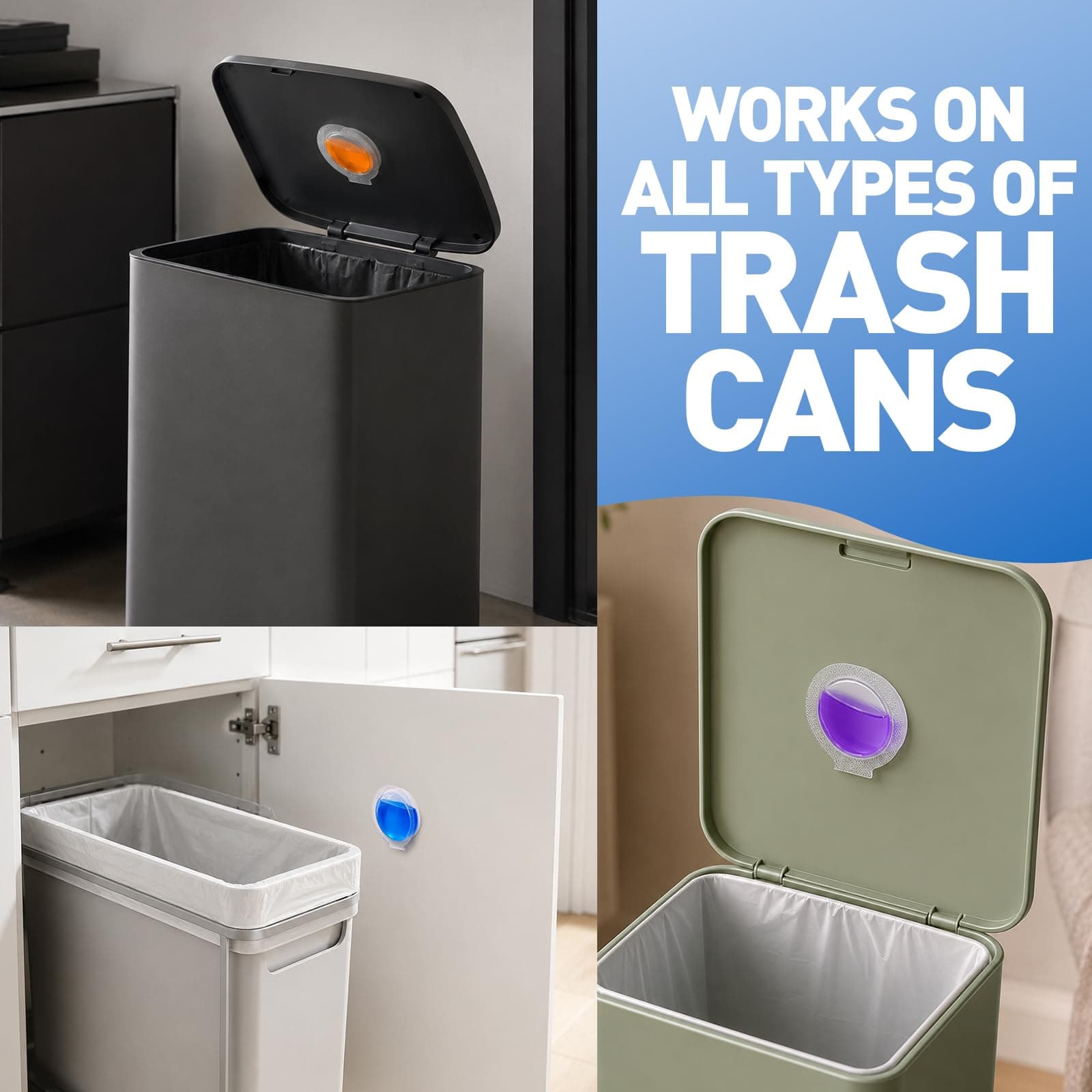 18 Pack Trash Can Deodorizer, Stick-On Air Freshener, 3 Fresh Scents, view 5