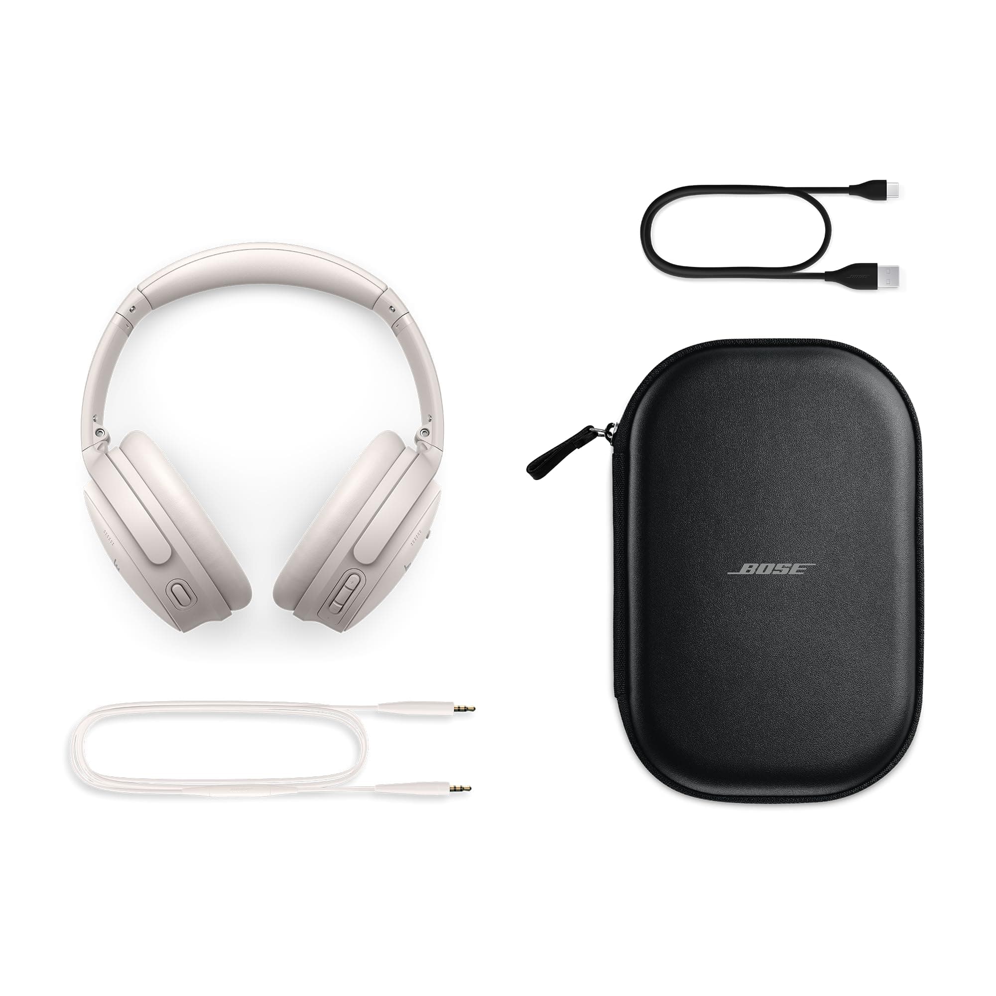 Bose QuietComfort Headphones - Wireless Bluetooth Headphones, Active Over Ear Noise Cancelling and Mic, USB-C Charging, Deep Bass, Up to 24 Hours of Playtime, White Smoke, view 6