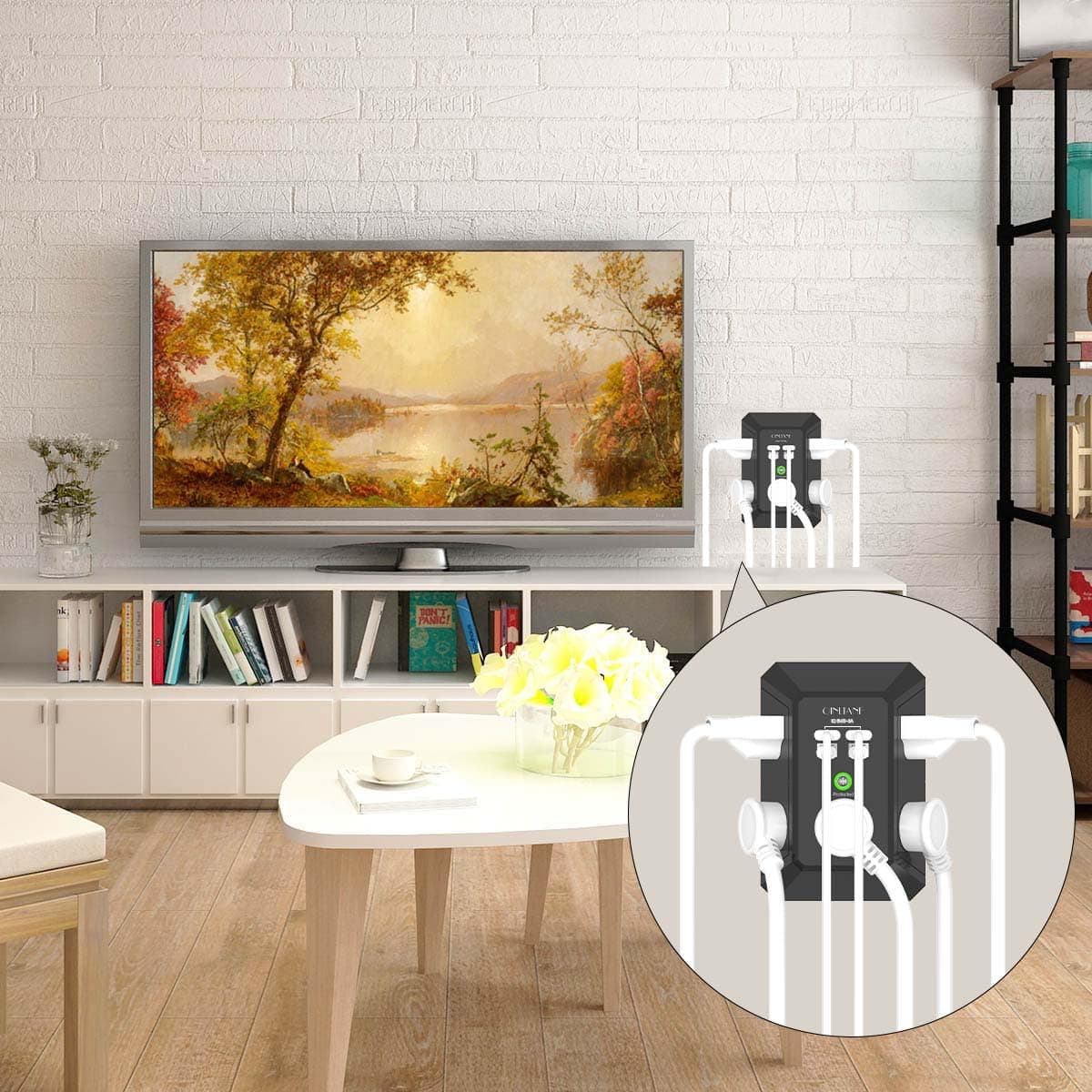 Surge Protector, QINLIANF 5 Outlet Extender with 4 USB Ports(2USB-C), view 3