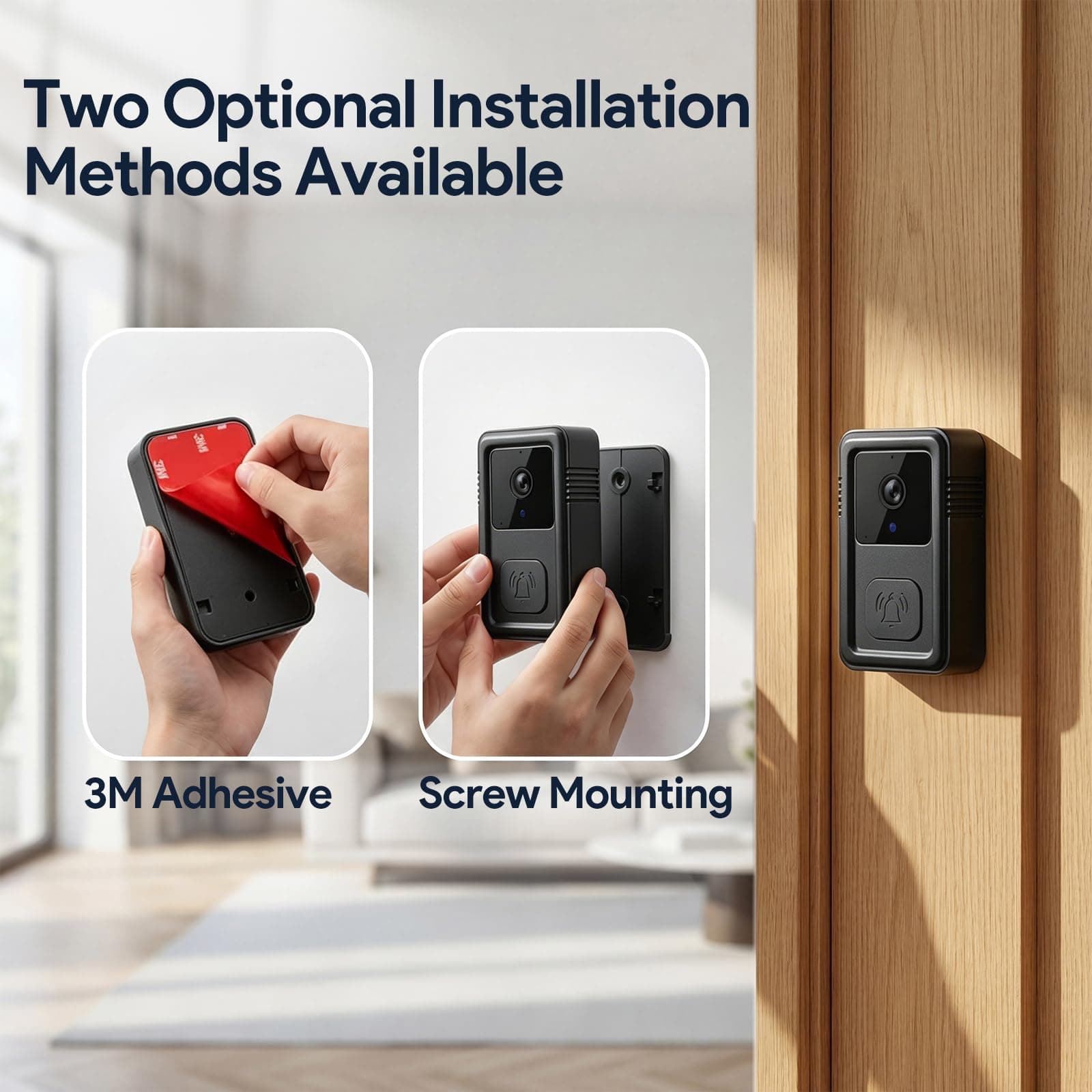 Video Doorbell Camera Wireless with Chime, Live View 2-Way Audio, Smart Ring Doorbell with HD Night Vision, Rechargeable Battery-Powered, 2.4GHz Wi-Fi Support, Cloud Storage, Advanced Home Security., view 8