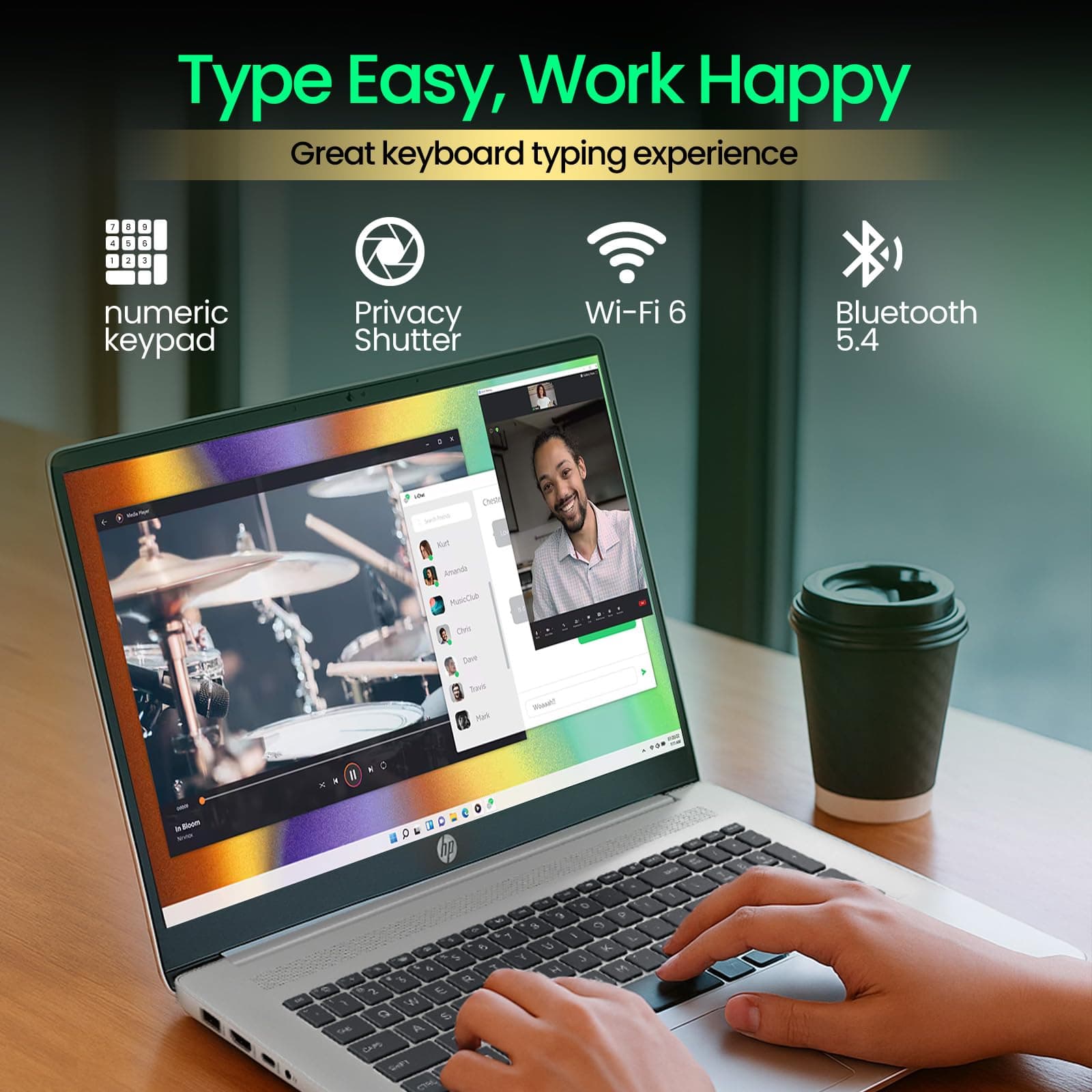 HP 17 Laptop, 17.3" FHD Anti-Glare Display, AMD Ryzen 5 7430U (Up to 4.3GHz), 16GB RAM 512GB SSD, Wi-Fi 6, HDMI, Fast Charge, Windows 11 Pro, HP 17 inch Business Laptop for Work, Students & Home, view 6