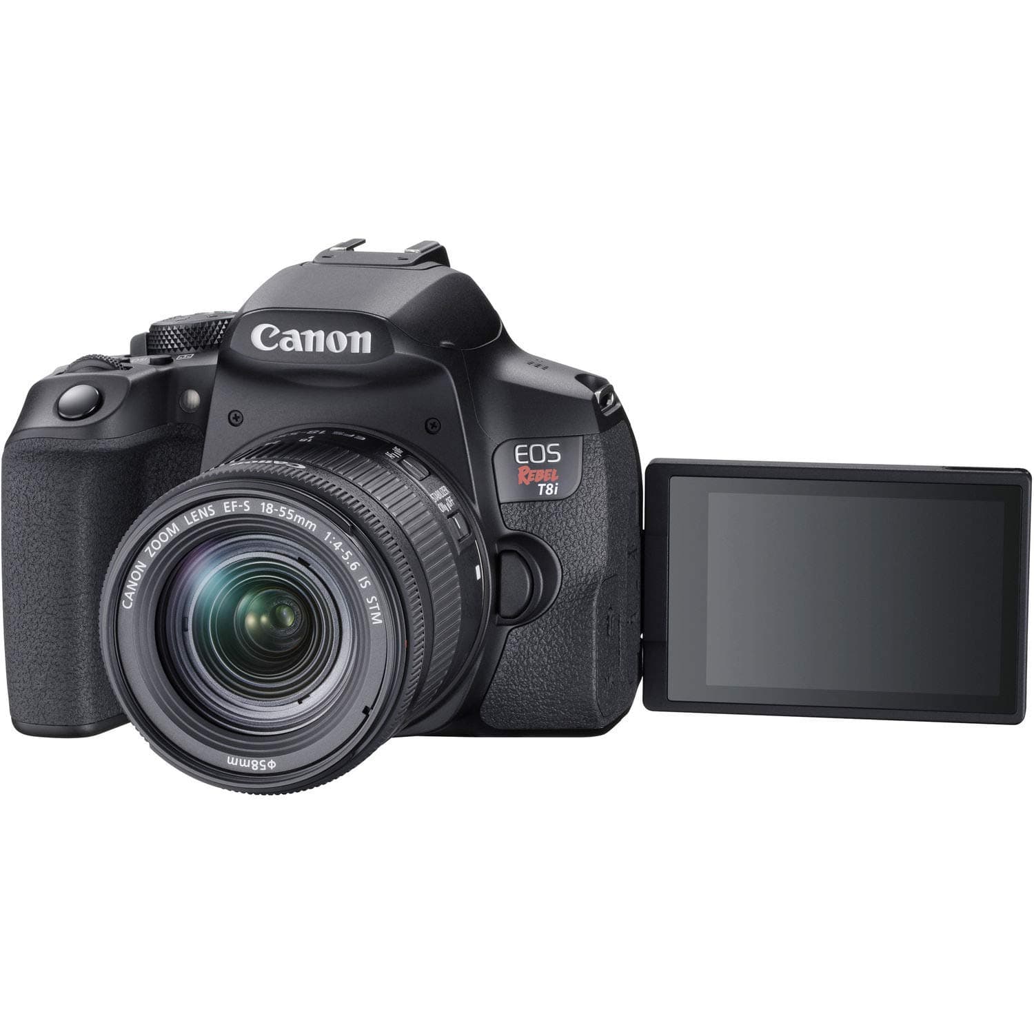 Canon EOS Rebel T8i DSLR Camera with 18-55mm & 75-300mm Lenses - 420-800mm Super Zoom Lens - 128GB Memory - Case - Tripod - 3pc Filter Kit - Black, view 3