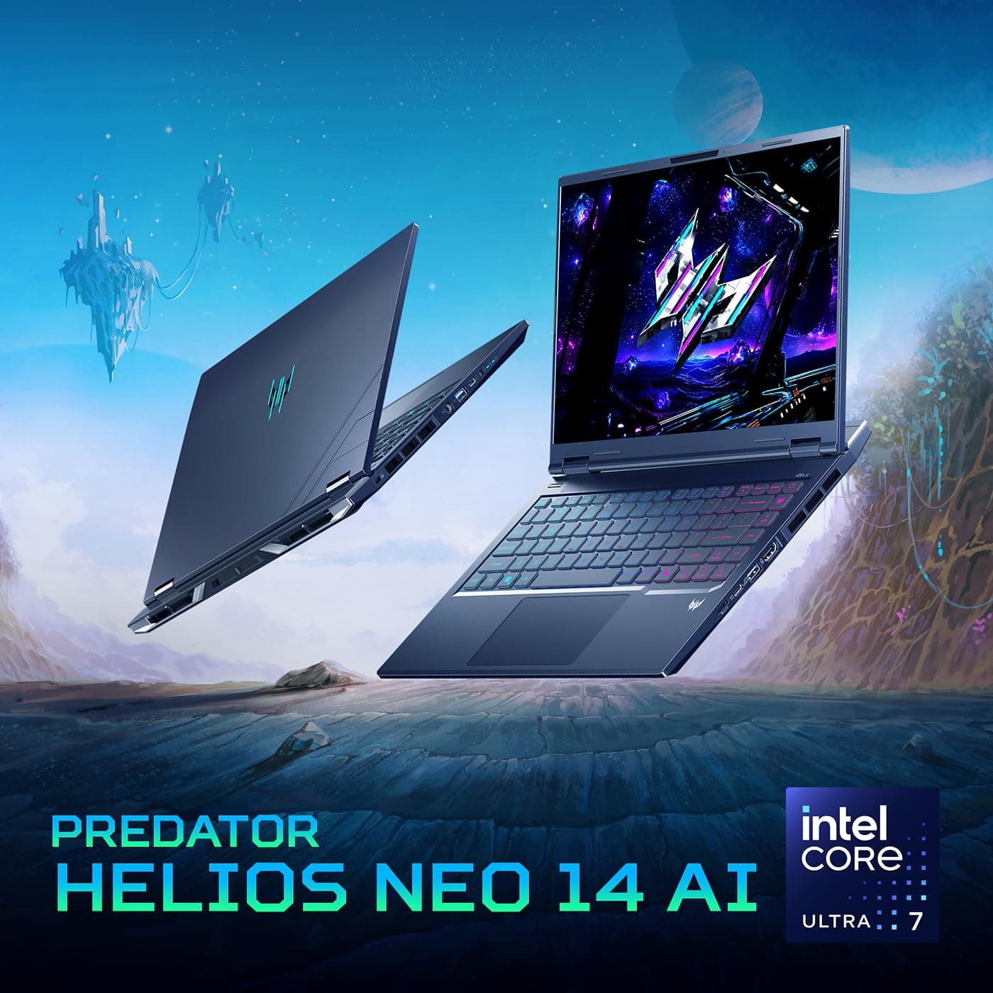 Acer Predator Helios Neo 14 AI Gaming Laptop | Intel Core Ultra 7 Processor 255H | NVIDIA GeForce RTX 5060 (572 AI Tops) | 14.5" WQXGA 165Hz G-SYNC Matte Display | 16GB RAM | 1TB SSD | PHN14-71-760T, view 3