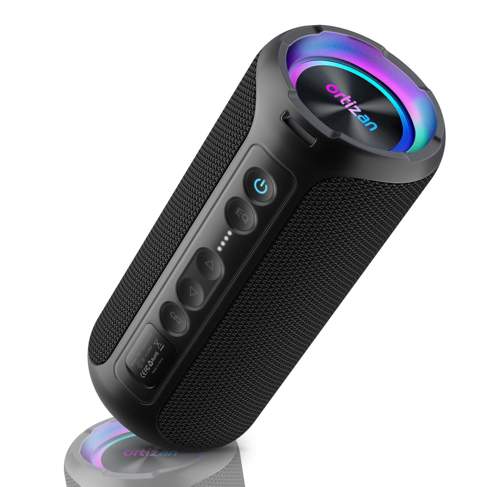 Ortizan Portable Bluetooth Speaker Wireless (2nd Gen), 40W Loud Sound and Deep Bass, 30 Hours Playtime, IPX7 Waterproof, TWS for 2 Speakers Pairing for Shower, Outdoor, Electronics Gift (Black)