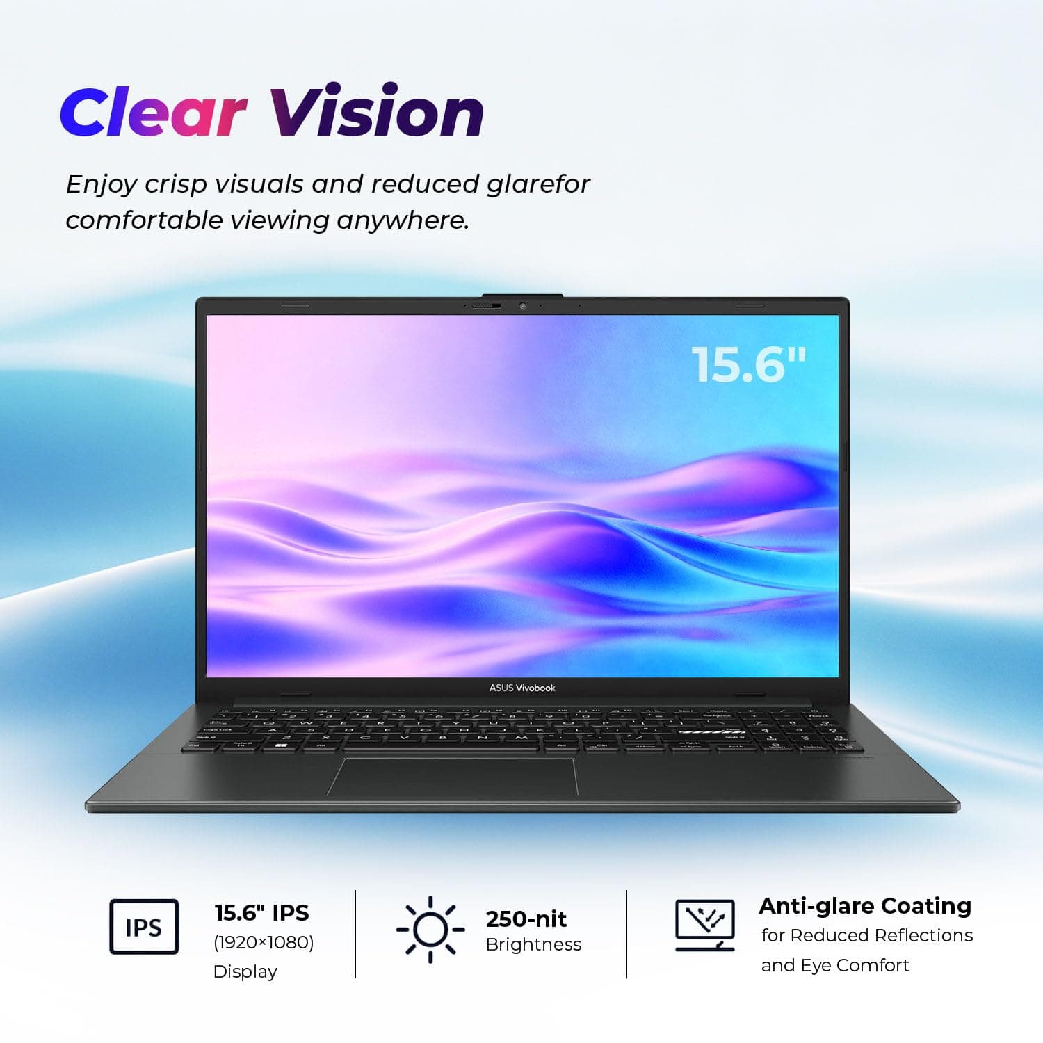 ASUS Vivobook Go 15 Laptop, 15.6" FHD NanoEdge Display, Latest AMD Ryzen 5 CPU(Beat i7-10710U), 8GB RAM, 512GB PCIe SSD, Privacy Shutter, ErgoSense Keyboard, Windows 11 for Work & Study, view 6