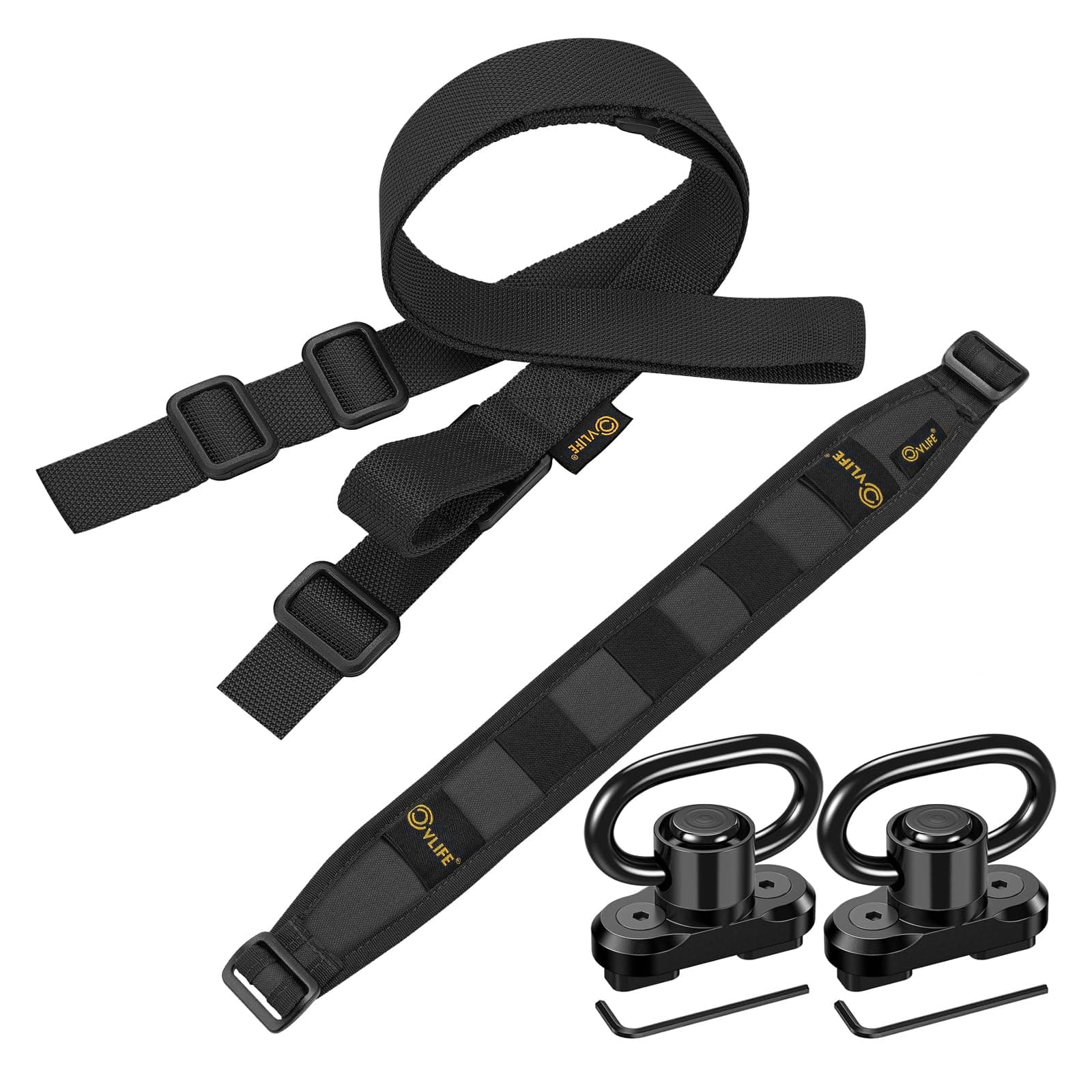 CVLIFE Two Point Sling Quick Adjustment with Removable Widened Pad, Black