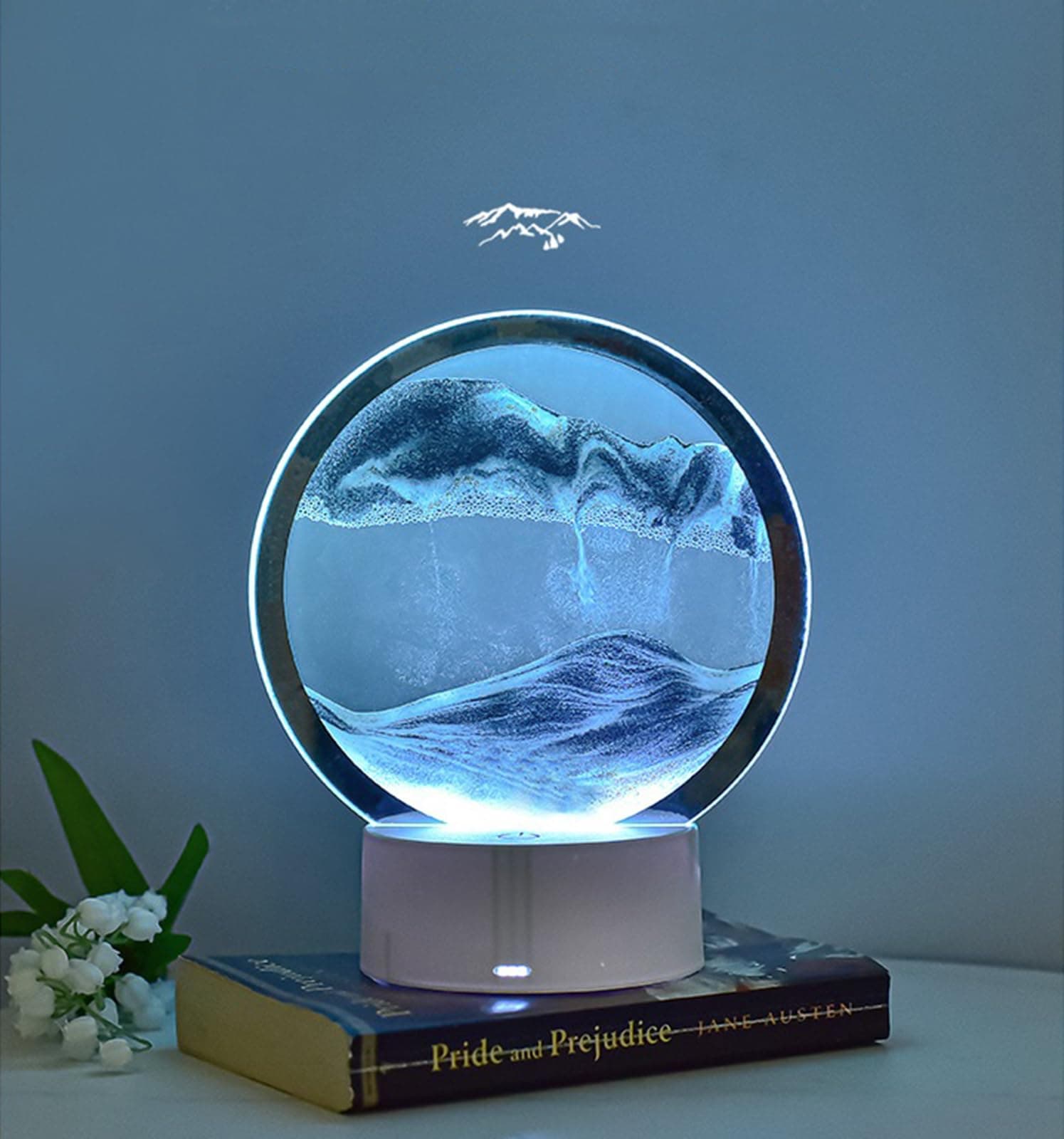 CRLKSSJX Moving Sand Art Lamp, 3DMoving Sand Art, Quicksand Bedside Lamp, Creative Glass Sand Painting Colorful Night Light, Home Relaxation and Office Decoration, view 5